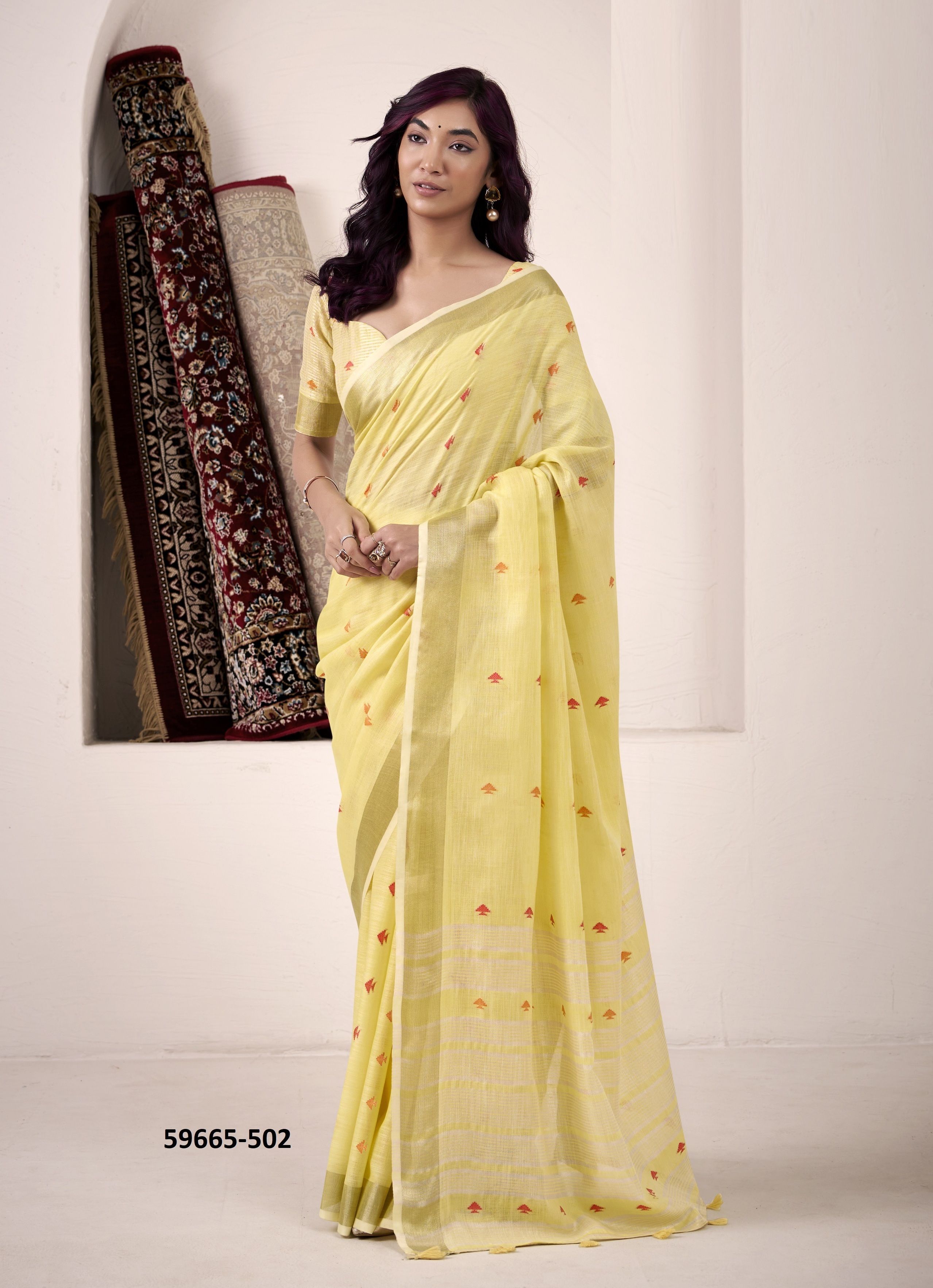 PIENNA SILK - Catalog # 59665 (Set of 6 Sarees) by Brand MEHERIYA