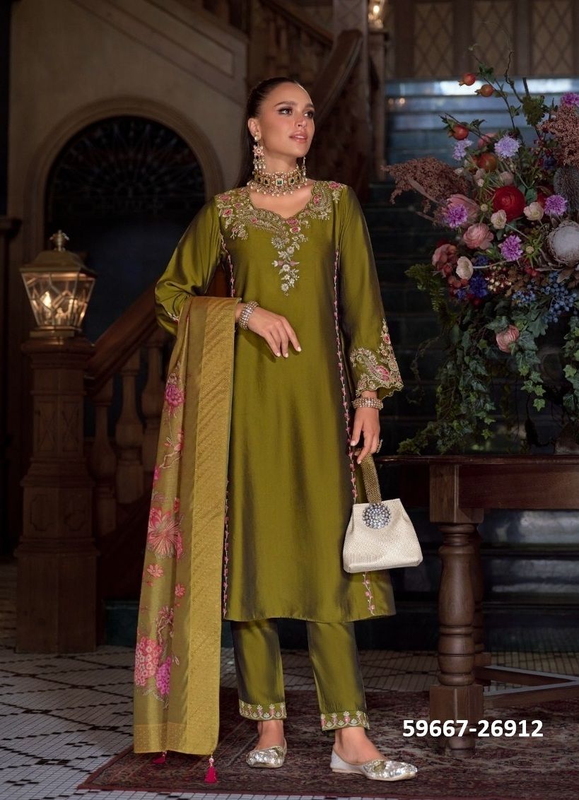 MALKANA - Catalog # 59667 (Set of 4 Readymade Salwar Suits) by Brand LILY & LALI