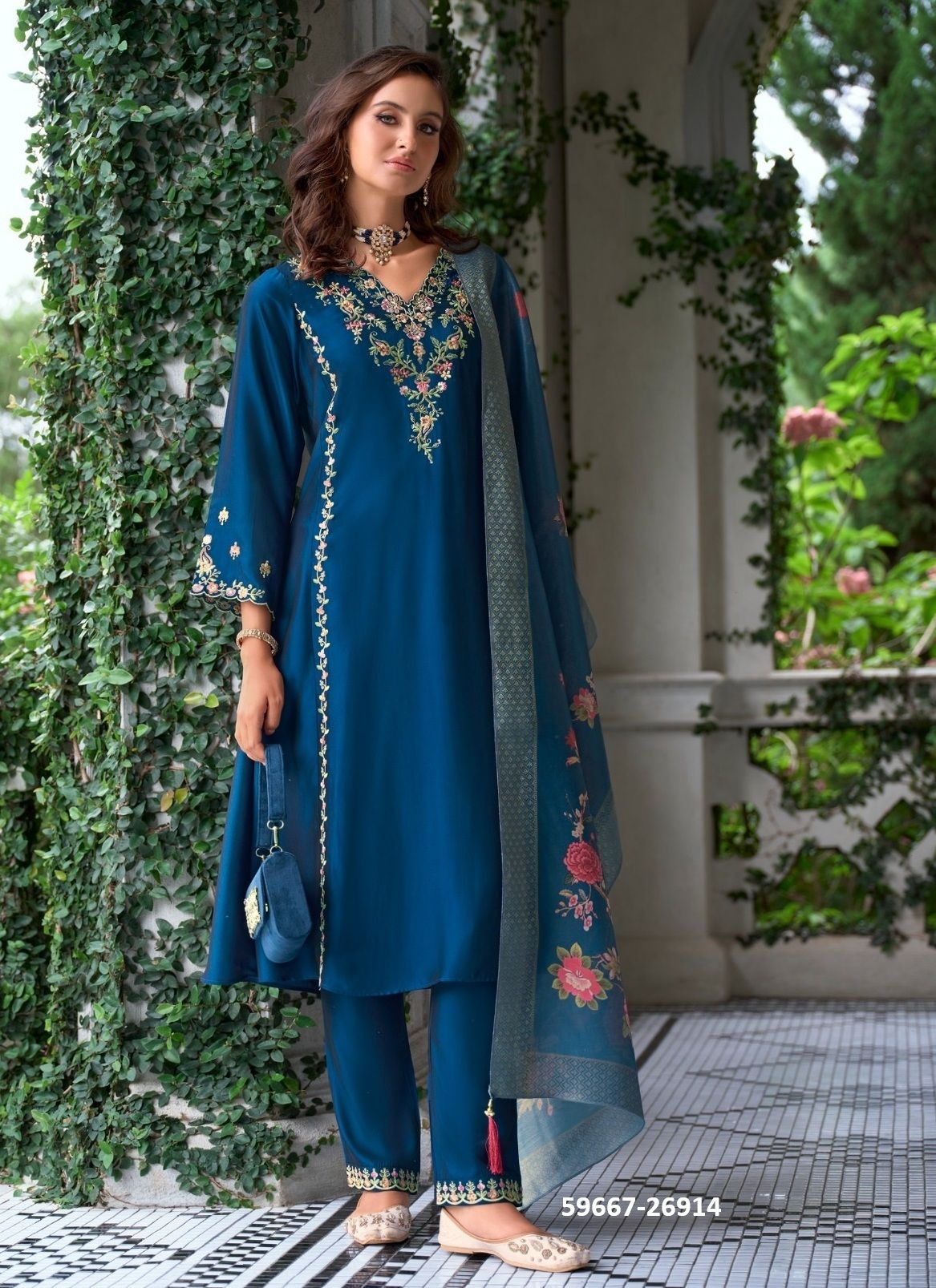 MALKANA - Catalog # 59667 (Set of 4 Readymade Salwar Suits) by Brand LILY & LALI
