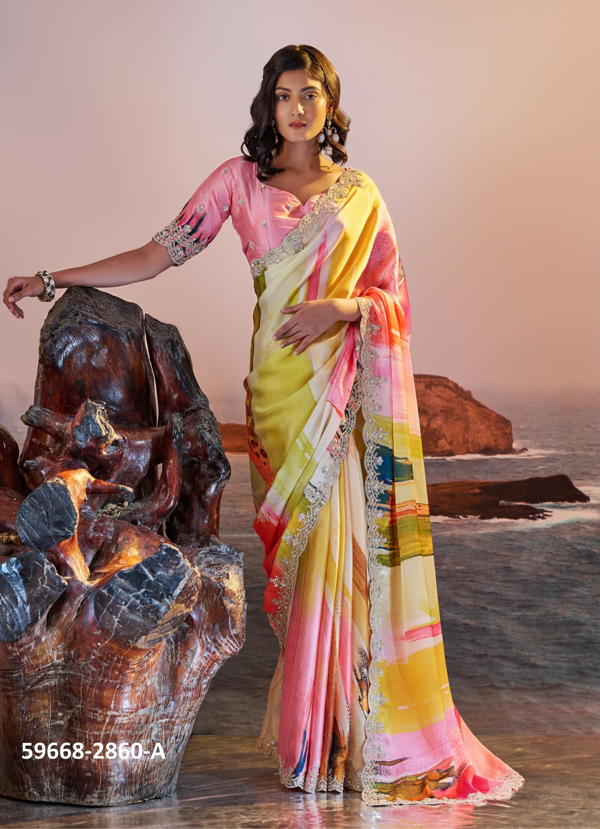 PETAL POETRY - Catalog # 59668 (Set of 9 Sarees) by Brand SANJANA LIFESTYLE