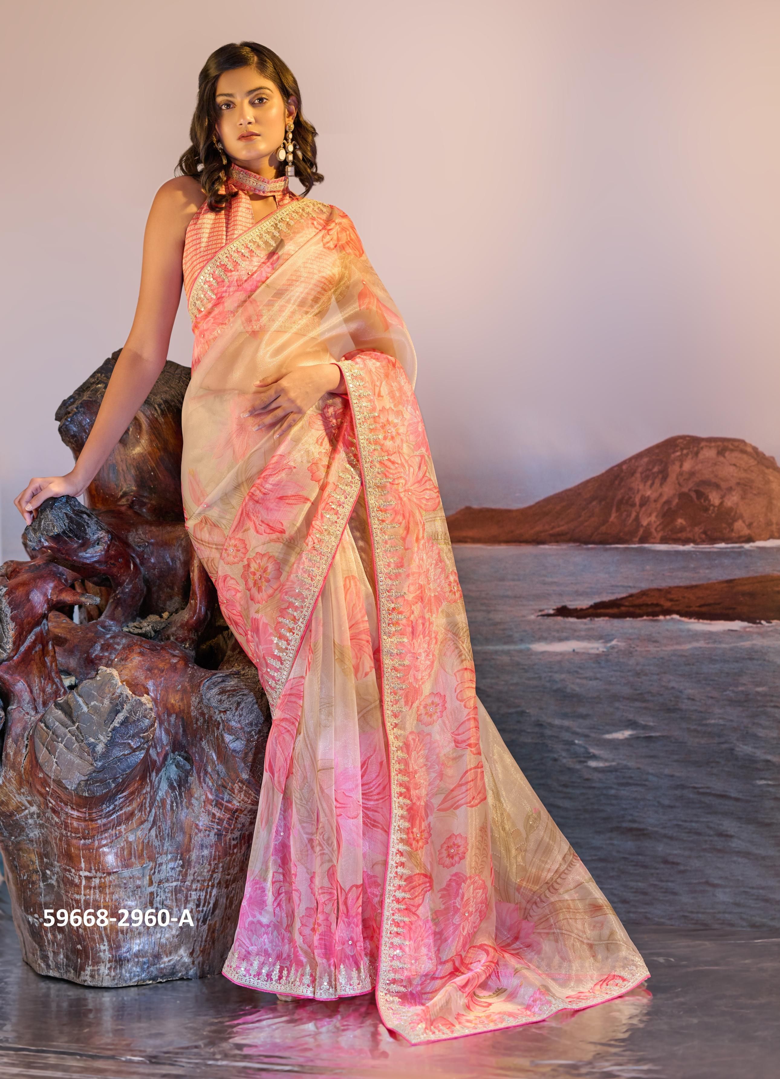 PETAL POETRY - Catalog # 59668 (Set of 9 Sarees) by Brand SANJANA LIFESTYLE
