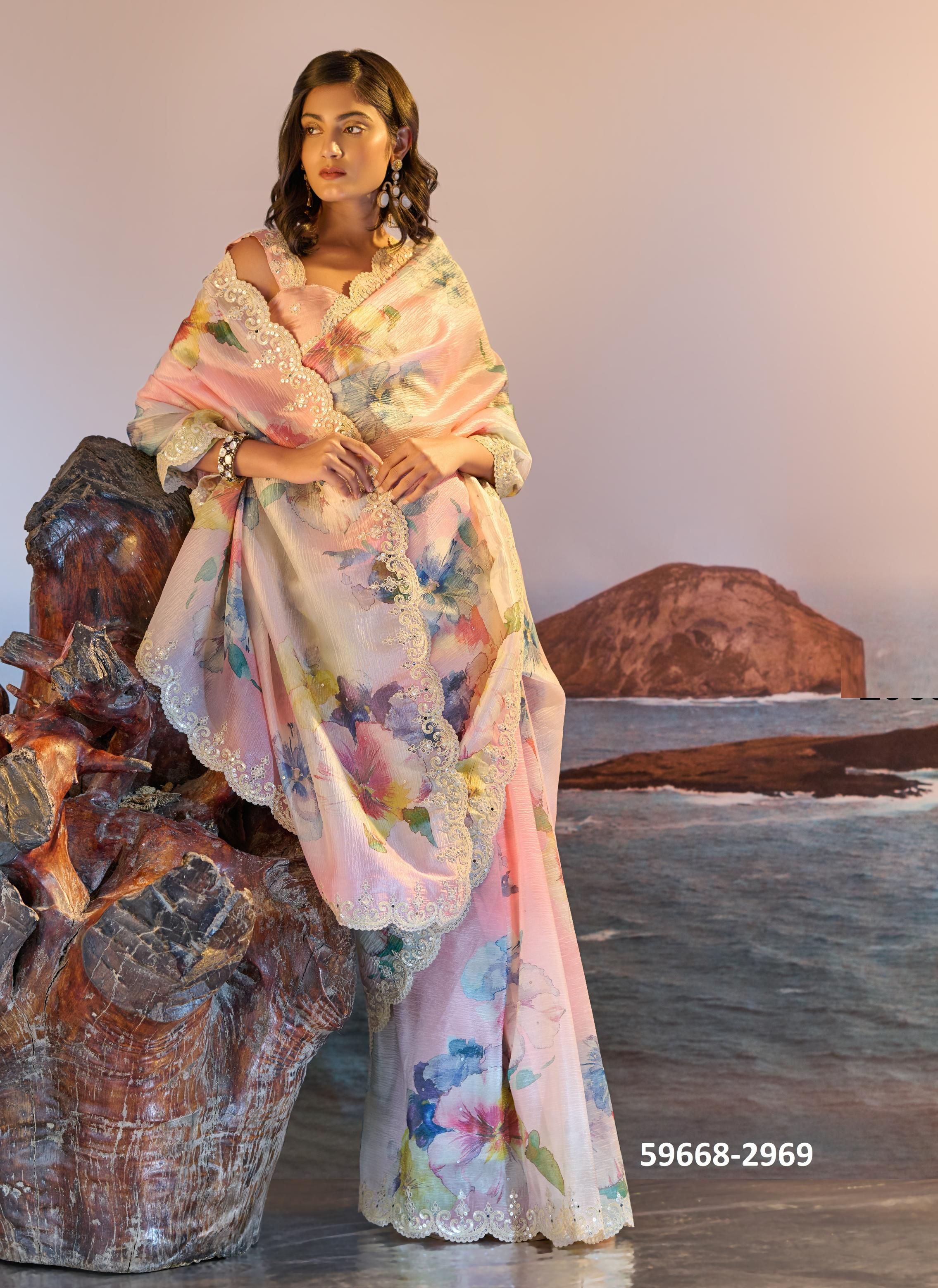 PETAL POETRY - Catalog # 59668 (Set of 9 Sarees) by Brand SANJANA LIFESTYLE