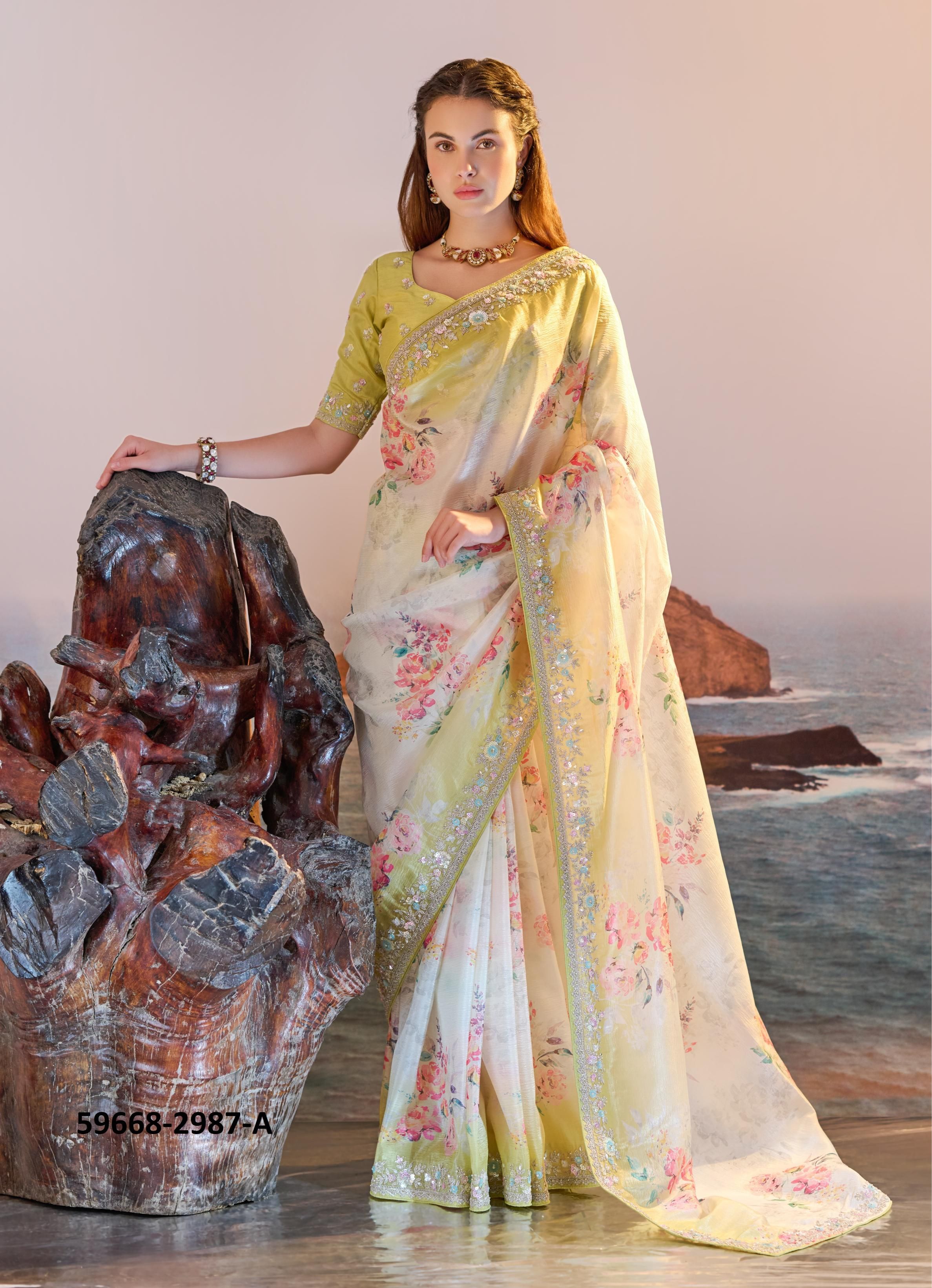 PETAL POETRY - Catalog # 59668 (Set of 9 Sarees) by Brand SANJANA LIFESTYLE