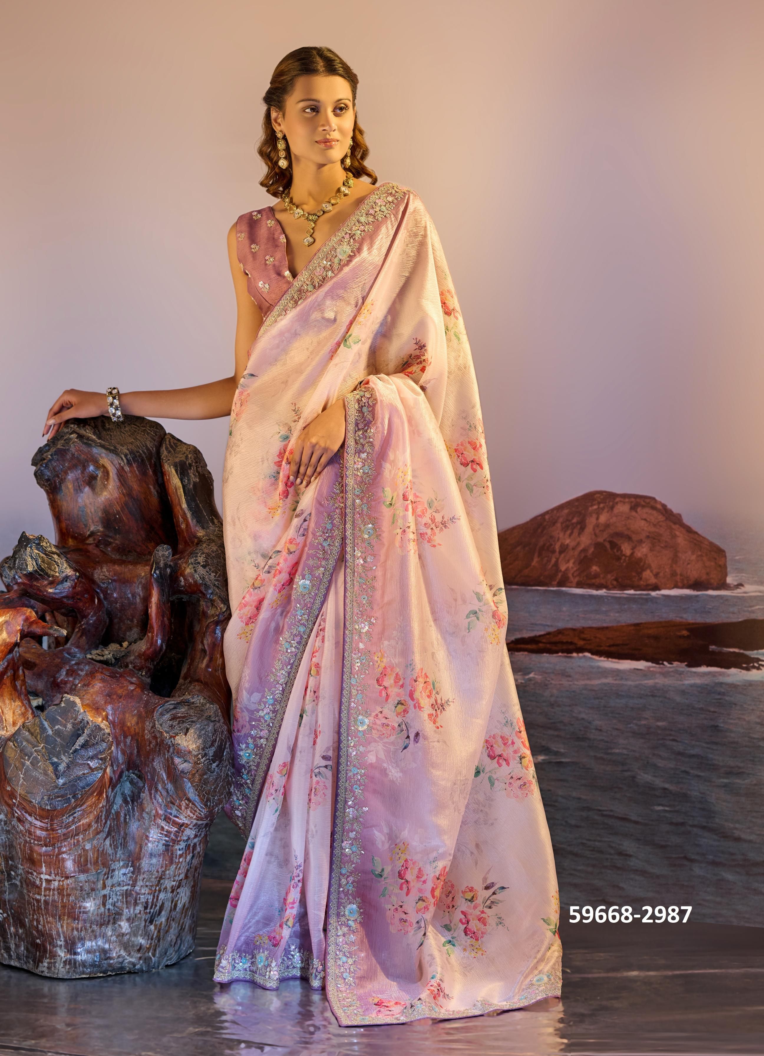 PETAL POETRY - Catalog # 59668 (Set of 9 Sarees) by Brand SANJANA LIFESTYLE