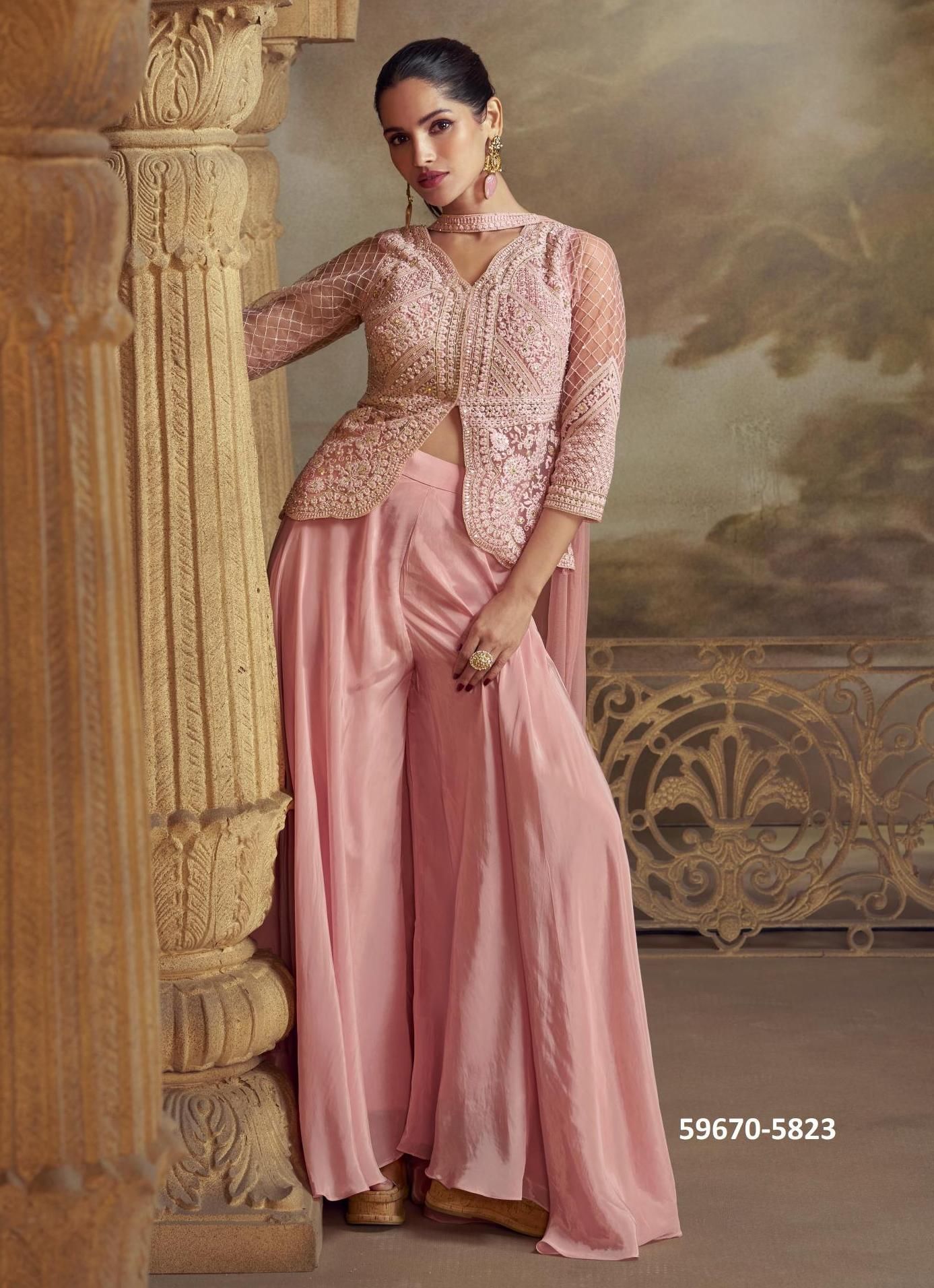 ZEENAT - Catalog # 59670 (Set of 3 Indo-Western Outfits) by Brand SAYURI DESIGNER