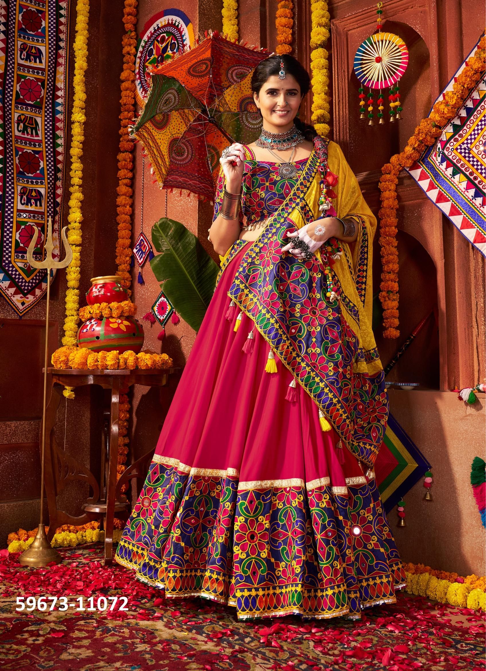 RAAS 26 - Catalog # 59673 (Set of 5 Readymade Lehengas) by Brand DESI MUSE RAAS 26 - Catalog # 59673 (Set of 5 Readymade Lehengas) by Brand DESI MUSE