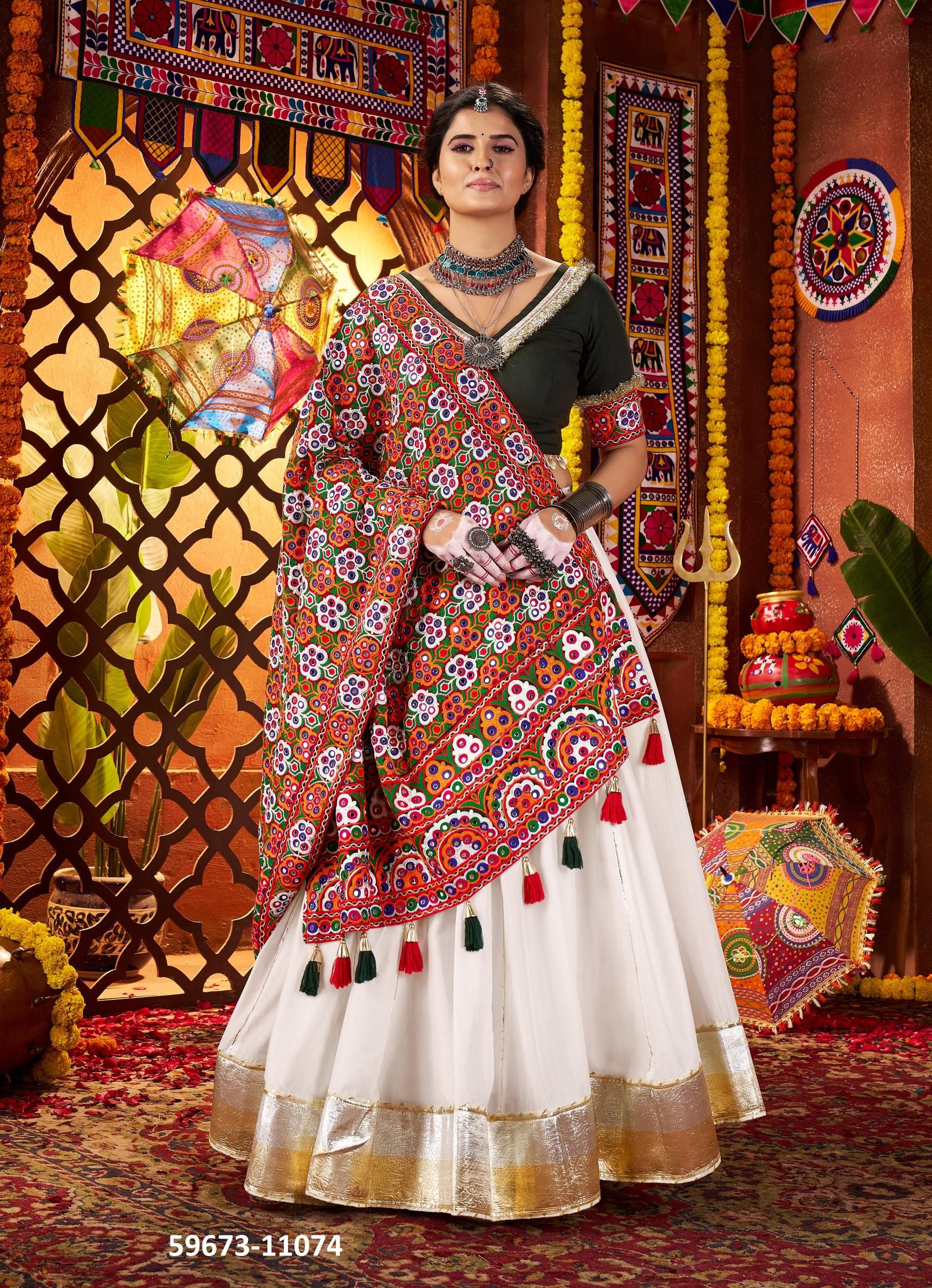 RAAS 26 - Catalog # 59673 (Set of 5 Readymade Lehengas) by Brand DESI MUSE RAAS 26 - Catalog # 59673 (Set of 5 Readymade Lehengas) by Brand DESI MUSE