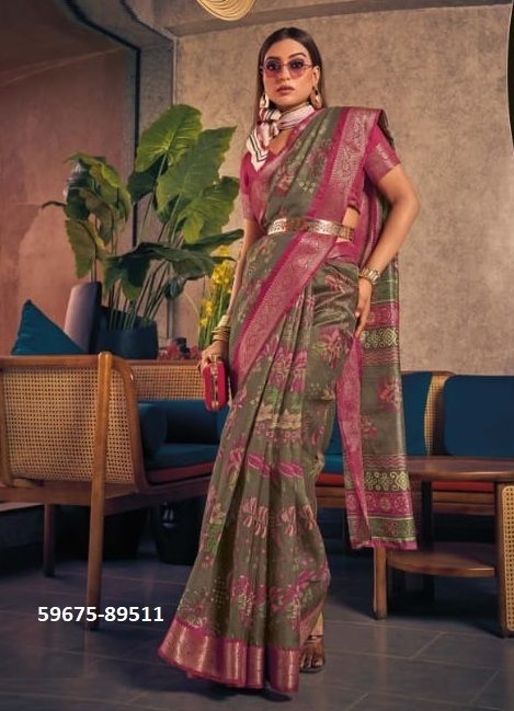 VENUS SILK - Catalog # 59675 (Set of 12 Sarees) by Brand VIPUL FASHIONS