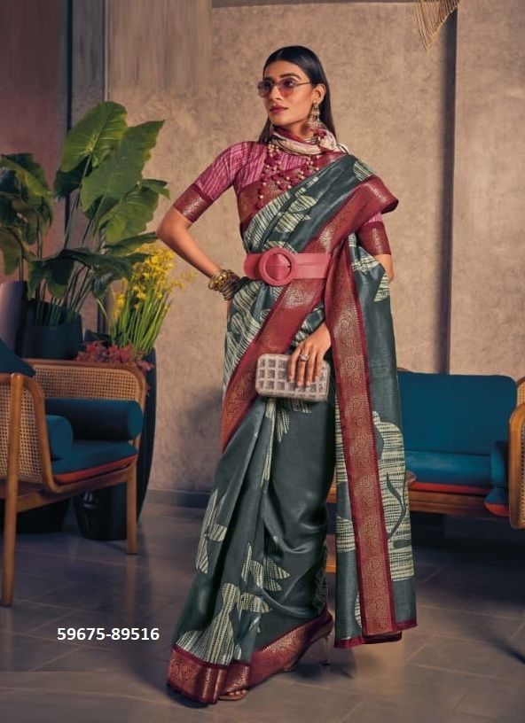 VENUS SILK - Catalog # 59675 (Set of 12 Sarees) by Brand VIPUL FASHIONS