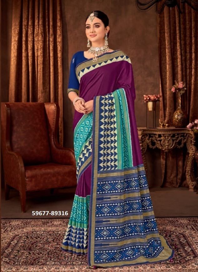 AROMA SILK PLUS 5 - Catalog # 59677 (Set of 12 Sarees) by Brand VIPUL FASHIONS