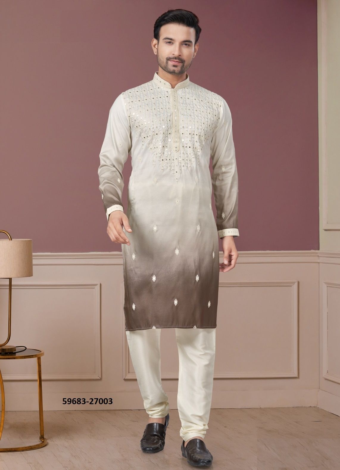 WEDDING COLLECTION 27 - Catalog # 59683 (Set of 8 Men's Ethnic Wear) by Brand MEHERIYA
