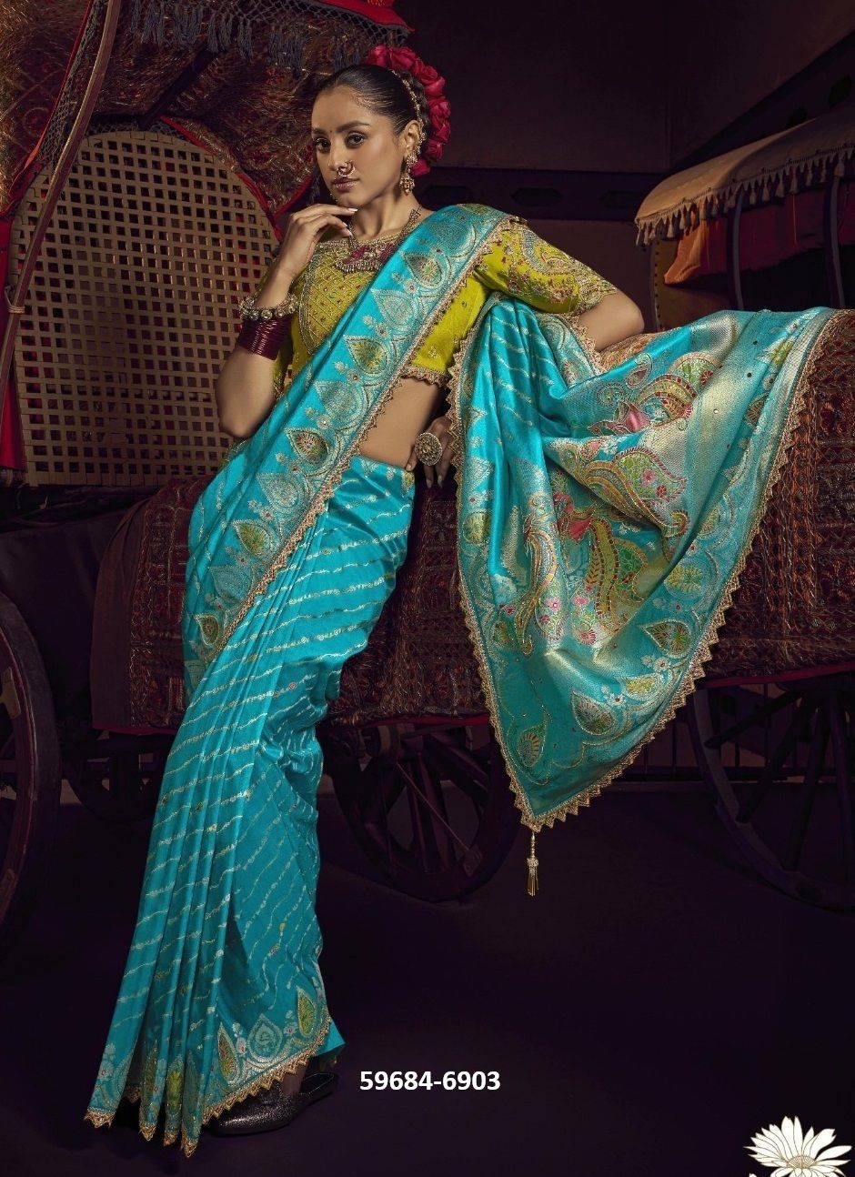KIMAYRA - Catalog # 59684 (Set of 6 Sarees) by Brand KIRA FASHIONS