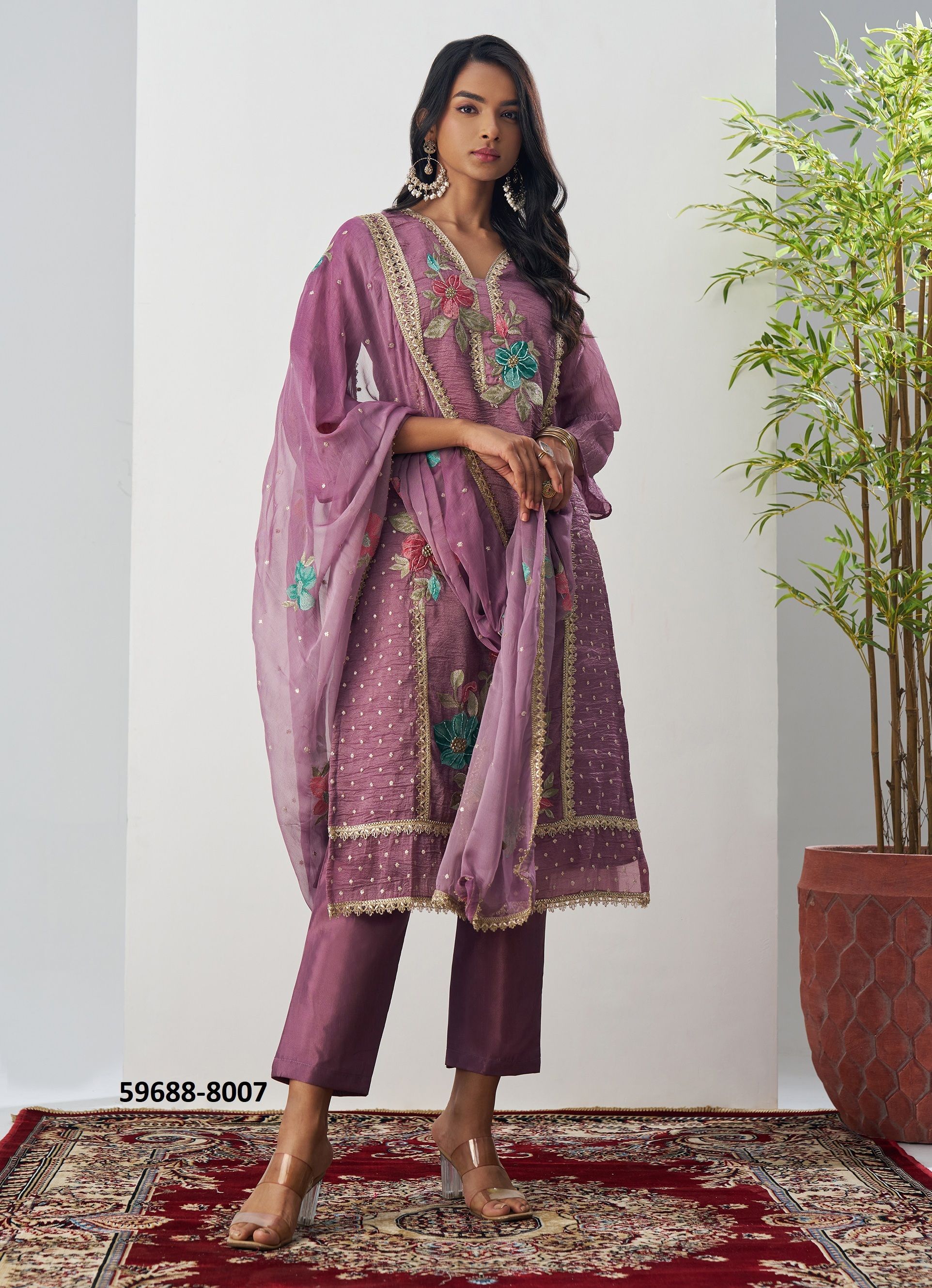 EHSAAS - Catalog # 59688 (Set of 4 Readymade Salwar Suits) by Brand ALIZEH