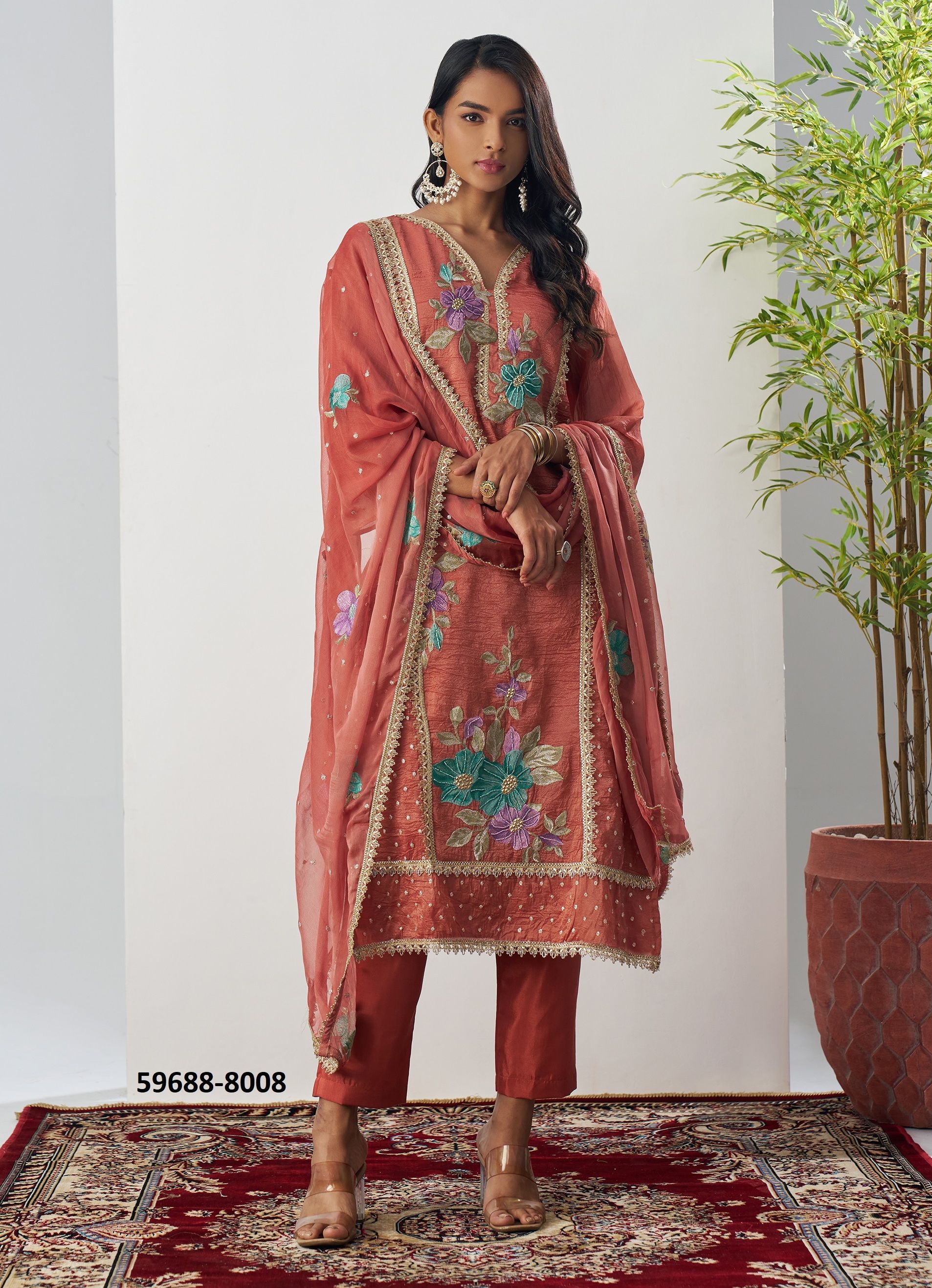 EHSAAS - Catalog # 59688 (Set of 4 Readymade Salwar Suits) by Brand ALIZEH