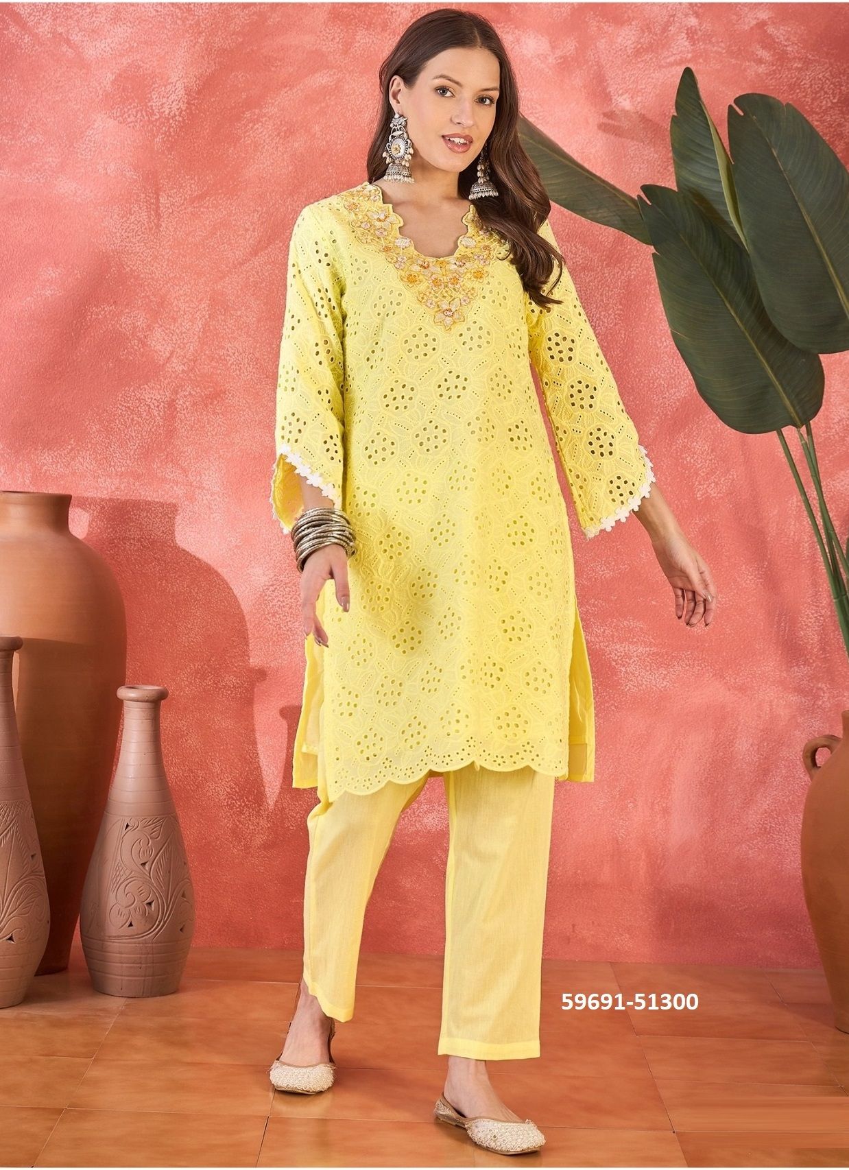 LOOMS & LAKHNAVI - Catalog # 59691 (Set of 6 Tops With Bottoms) by Brand DESI MUSE LOOMS & LAKHNAVI - Catalog # 59691 (Set of 6 Tops With Bottoms) by Brand DESI MUSE