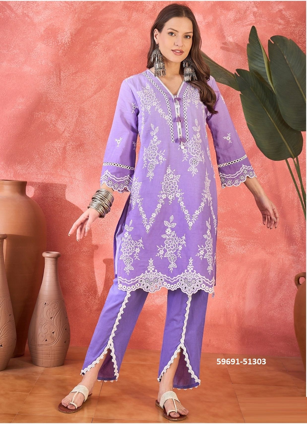 LOOMS & LAKHNAVI - Catalog # 59691 (Set of 6 Tops With Bottoms) by Brand DESI MUSE LOOMS & LAKHNAVI - Catalog # 59691 (Set of 6 Tops With Bottoms) by Brand DESI MUSE
