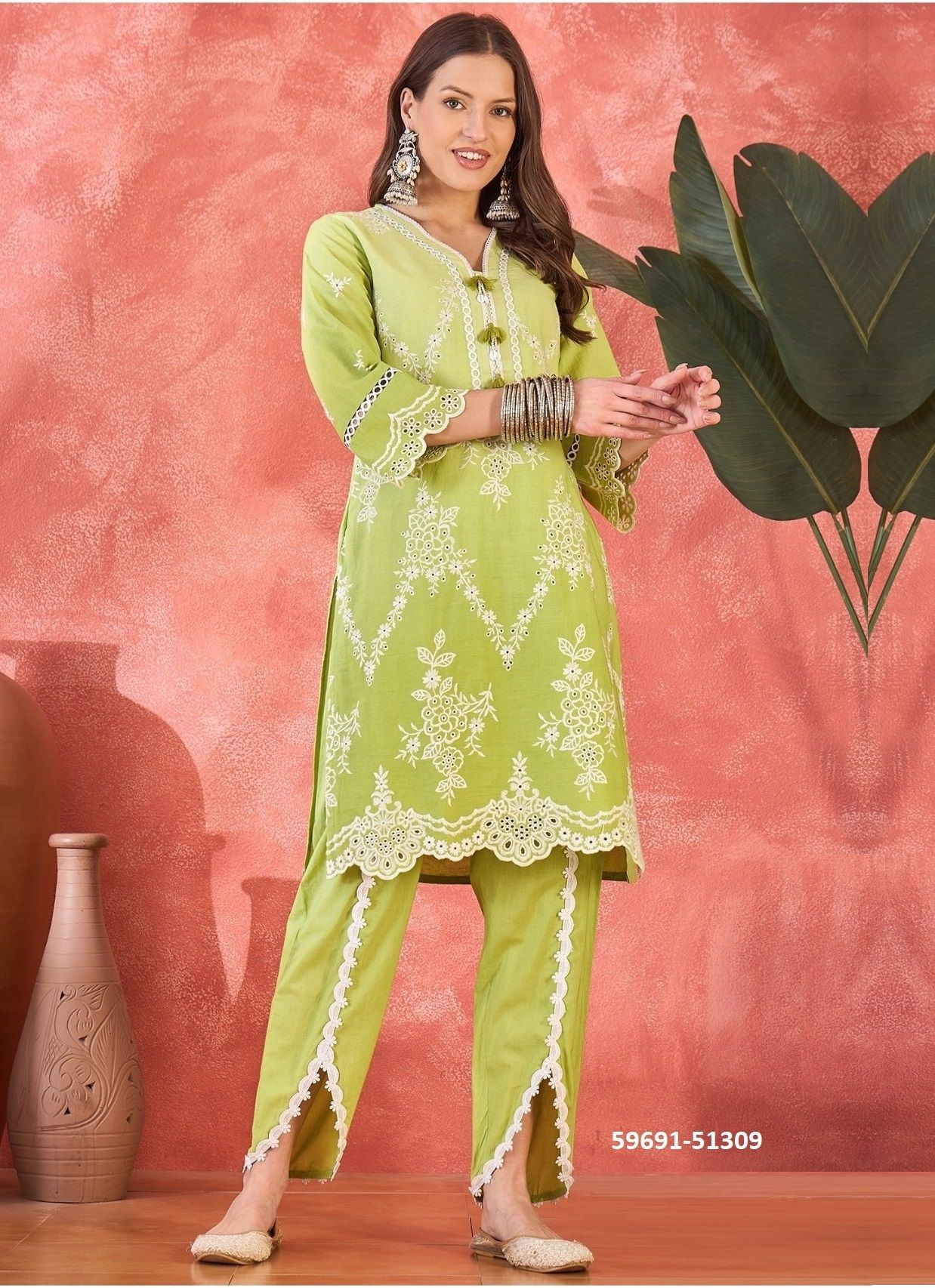 LOOMS & LAKHNAVI - Catalog # 59691 (Set of 6 Tops With Bottoms) by Brand DESI MUSE LOOMS & LAKHNAVI - Catalog # 59691 (Set of 6 Tops With Bottoms) by Brand DESI MUSE