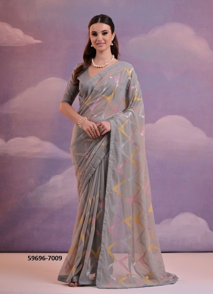 AASTHA - Catalog # 59696 (Set of 5 Sarees) by Brand MEHERIYA AASTHA - Catalog # 59696 (Set of 5 Sarees) by Brand MEHERIYA
