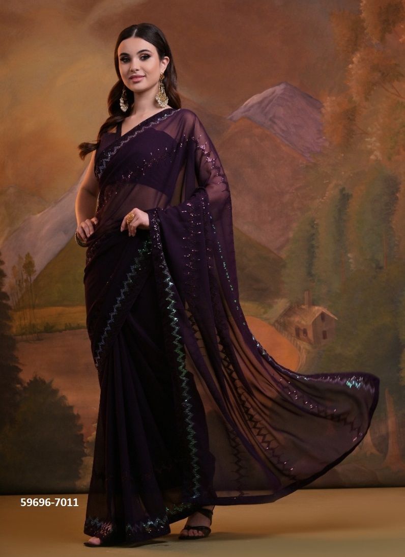 AASTHA - Catalog # 59696 (Set of 5 Sarees) by Brand MEHERIYA AASTHA - Catalog # 59696 (Set of 5 Sarees) by Brand MEHERIYA