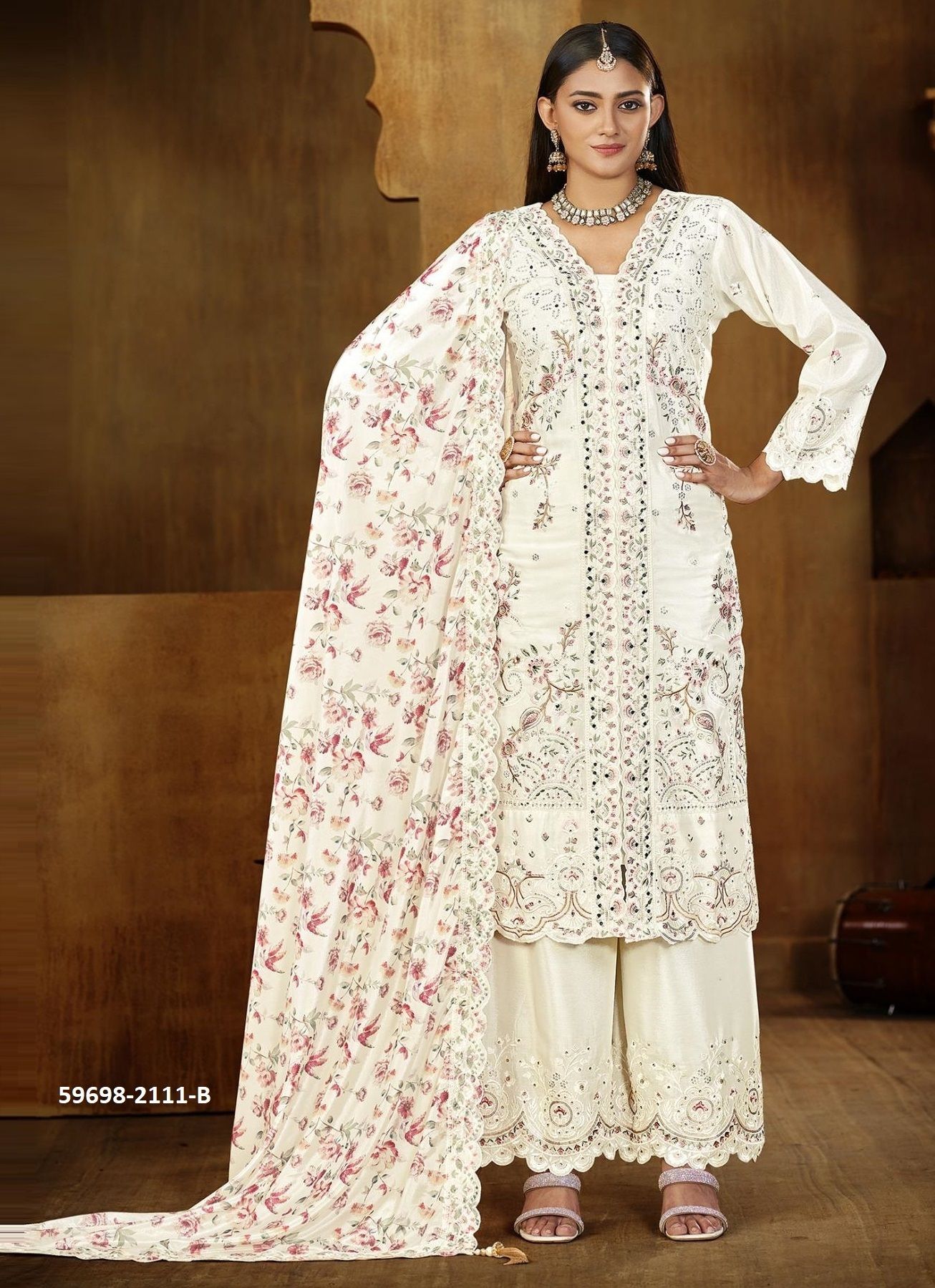RANGEELA - Catalog # 59698 (Set of 4 Readymade Salwar Suits) by Brand RASALIKA