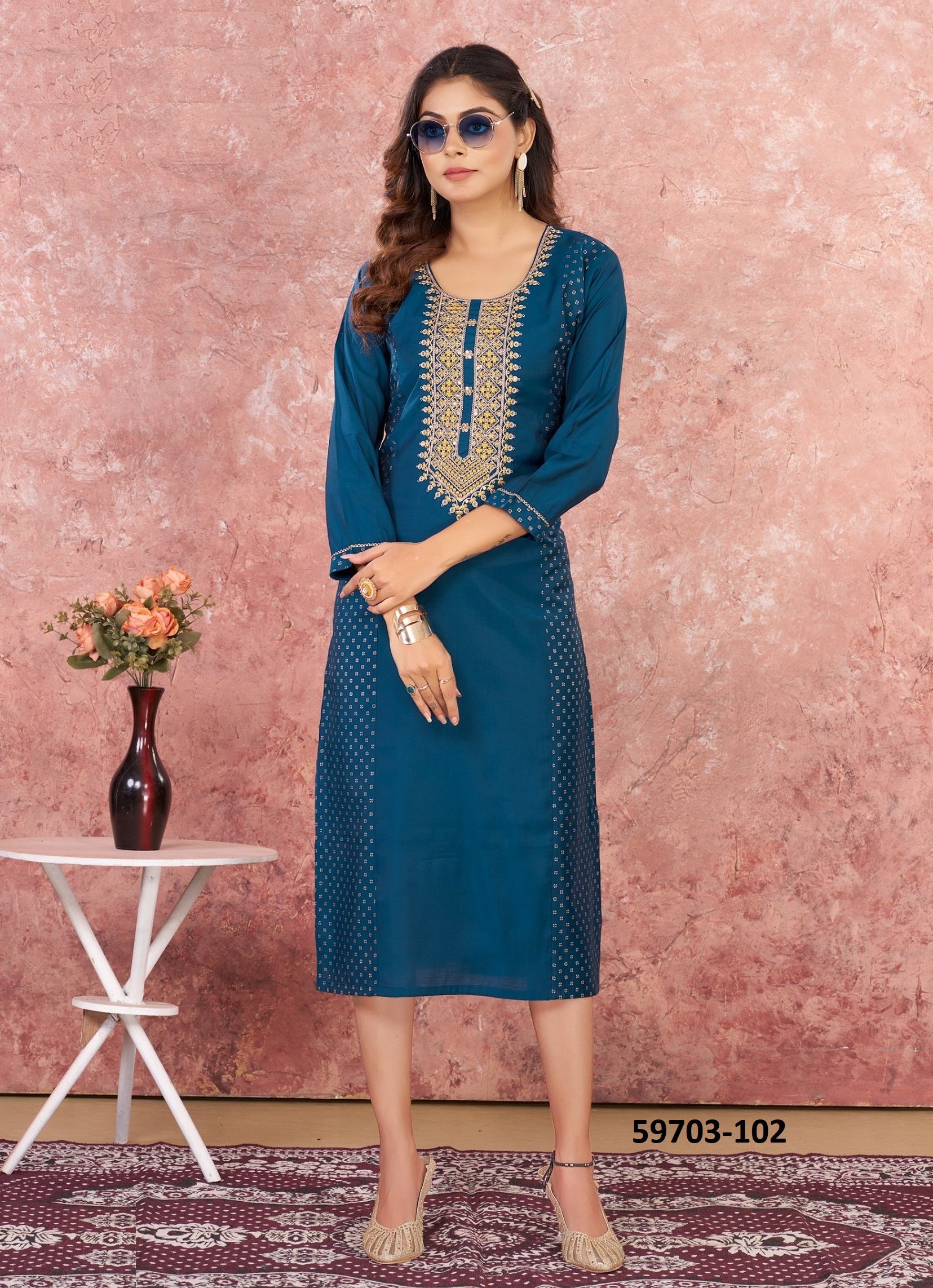 EESHA - Catalog # 59703 (Set of 6 Readymade Women's Kurtis / Tops) by Brand DEE CEE EESHA - Catalog # 59703 (Set of 6 Readymade Women's Kurtis / Tops) by Brand DEE CEE
