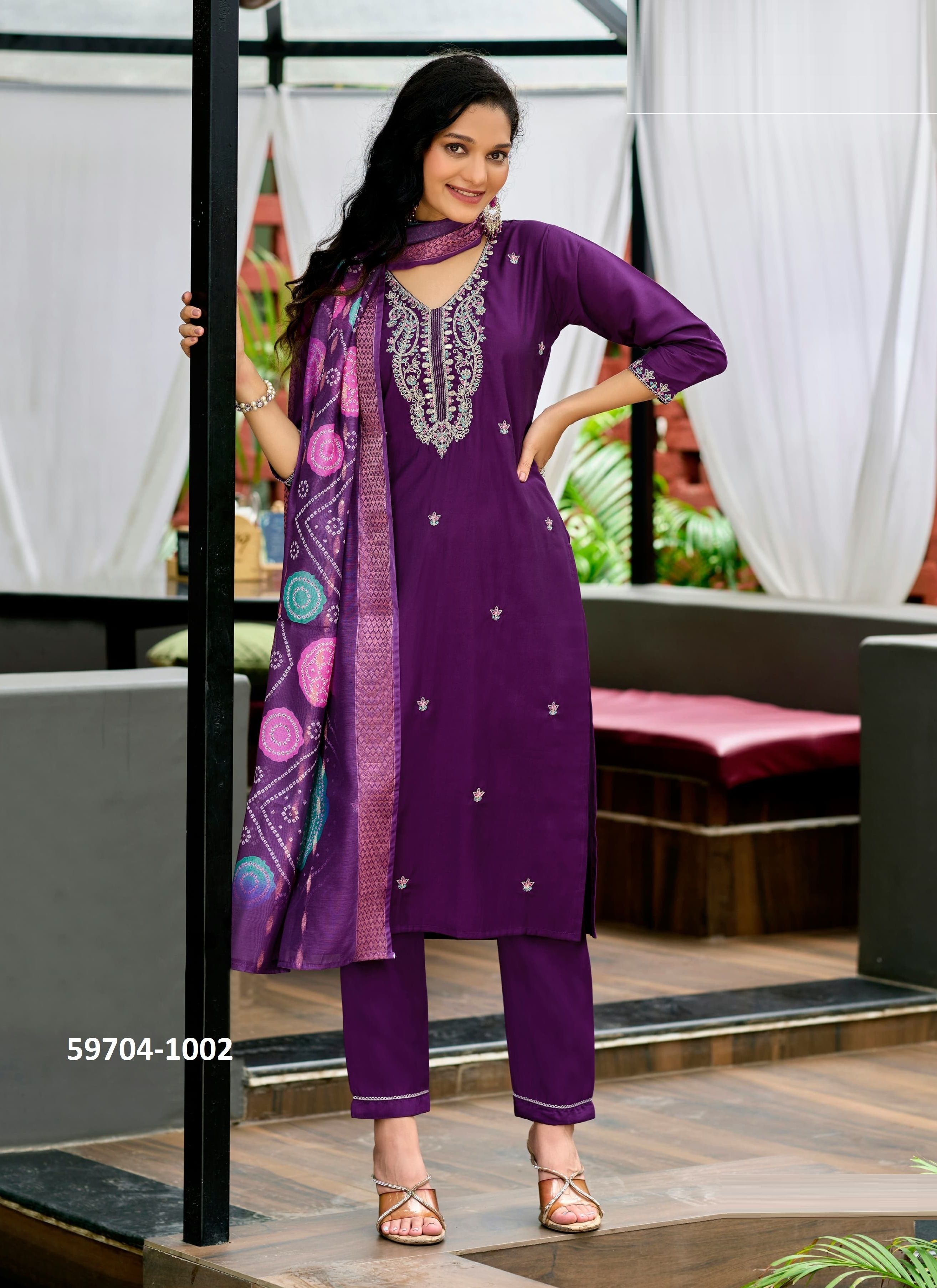 MAYREE - Catalog # 59704 (Set of 6 Readymade Salwar Suits) by Brand OSSM