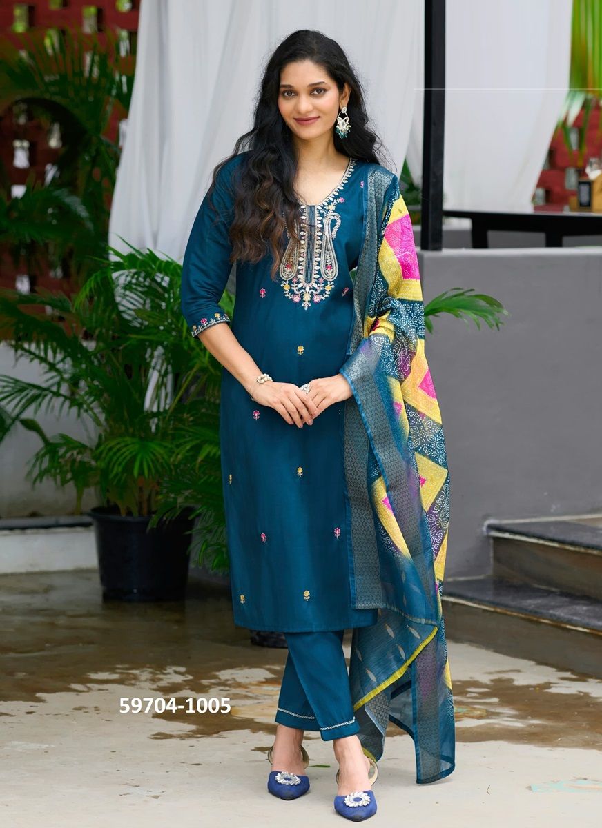 MAYREE - Catalog # 59704 (Set of 6 Readymade Salwar Suits) by Brand OSSM