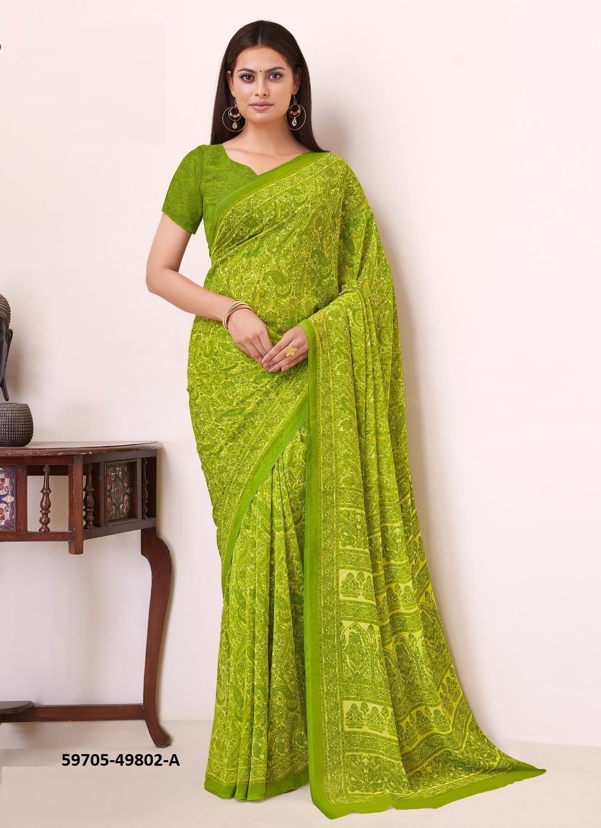 RAAGA GEORGETTE 19 - Catalog # 59705 (Set of 12 Sarees) by Brand RUCHI SAREES