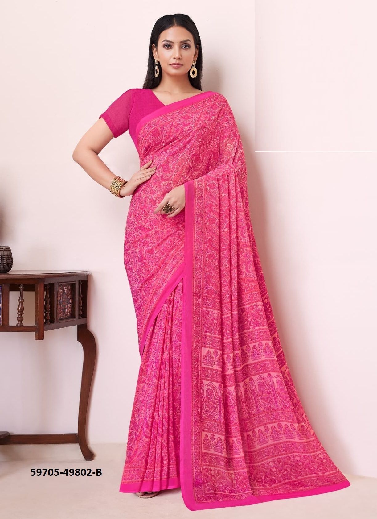 RAAGA GEORGETTE 19 - Catalog # 59705 (Set of 12 Sarees) by Brand RUCHI SAREES