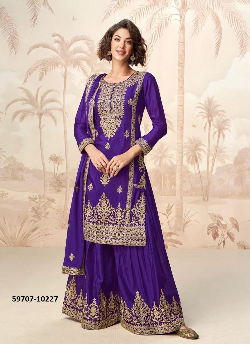 POORVA - Catalog # 59707 (Set of 4 Readymade Salwar Suits) by Brand AASHIRWAD