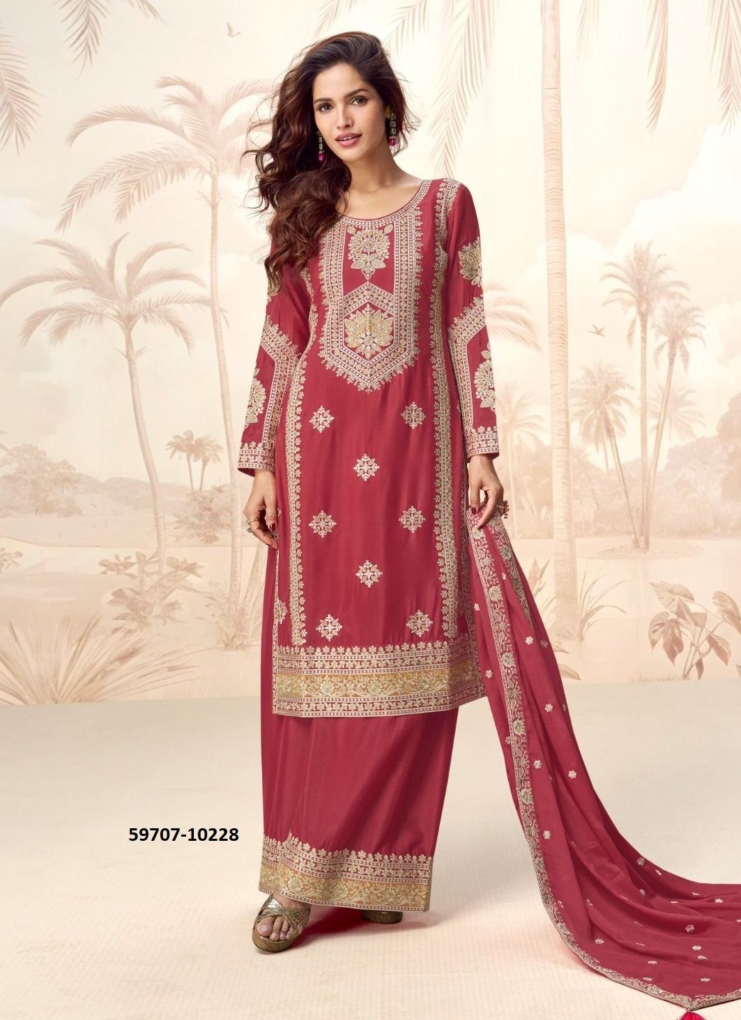 POORVA - Catalog # 59707 (Set of 4 Readymade Salwar Suits) by Brand AASHIRWAD