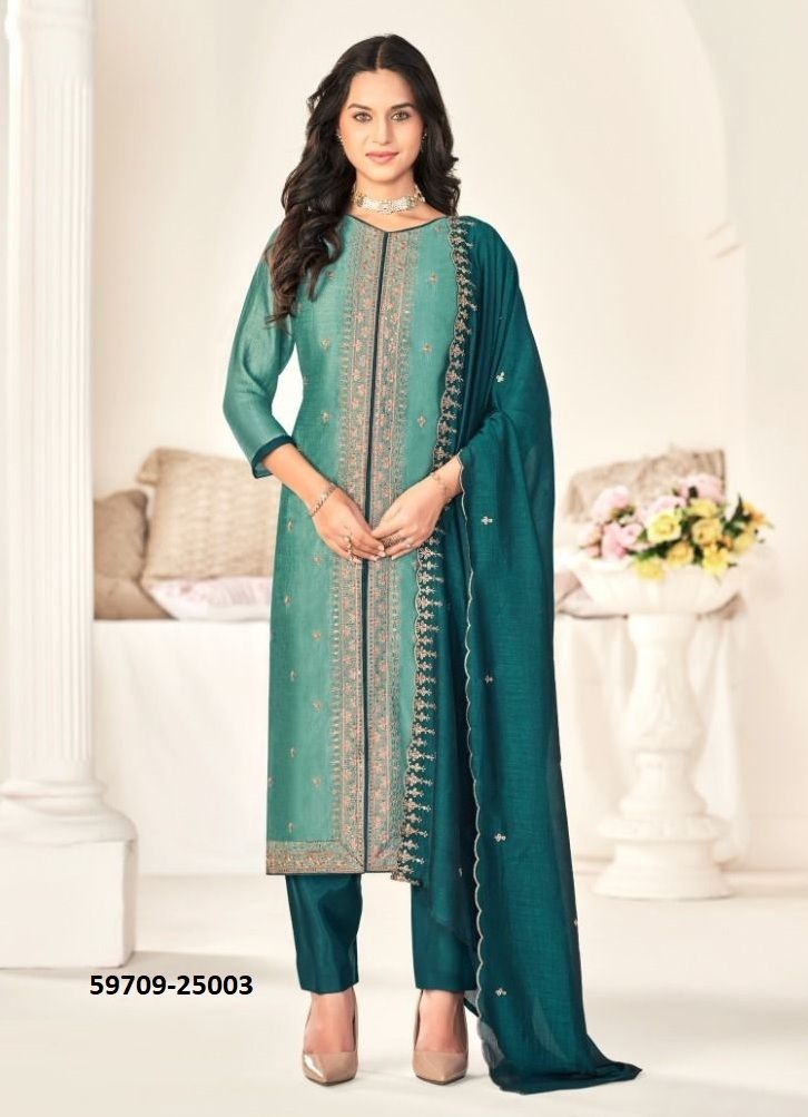 ZARKASH - Catalog # 59709 (Set of 11 Readymade Salwar Suits) by Brand AABHARAN
