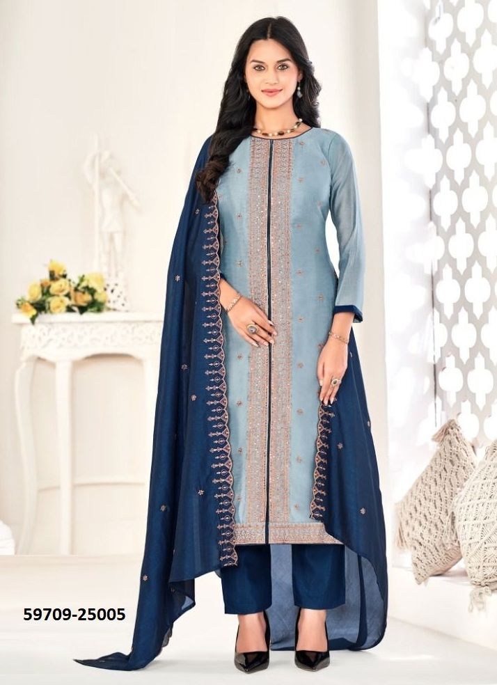 ZARKASH - Catalog # 59709 (Set of 11 Readymade Salwar Suits) by Brand AABHARAN