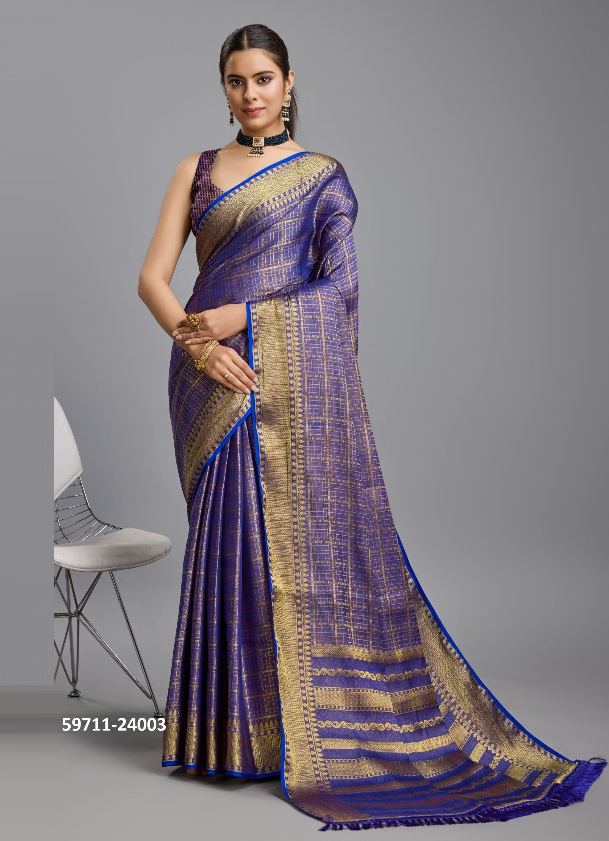 KARRA - Catalog # 59711 (Set of 5 Sarees) by Brand S-ETHNIC LIFESTYLE