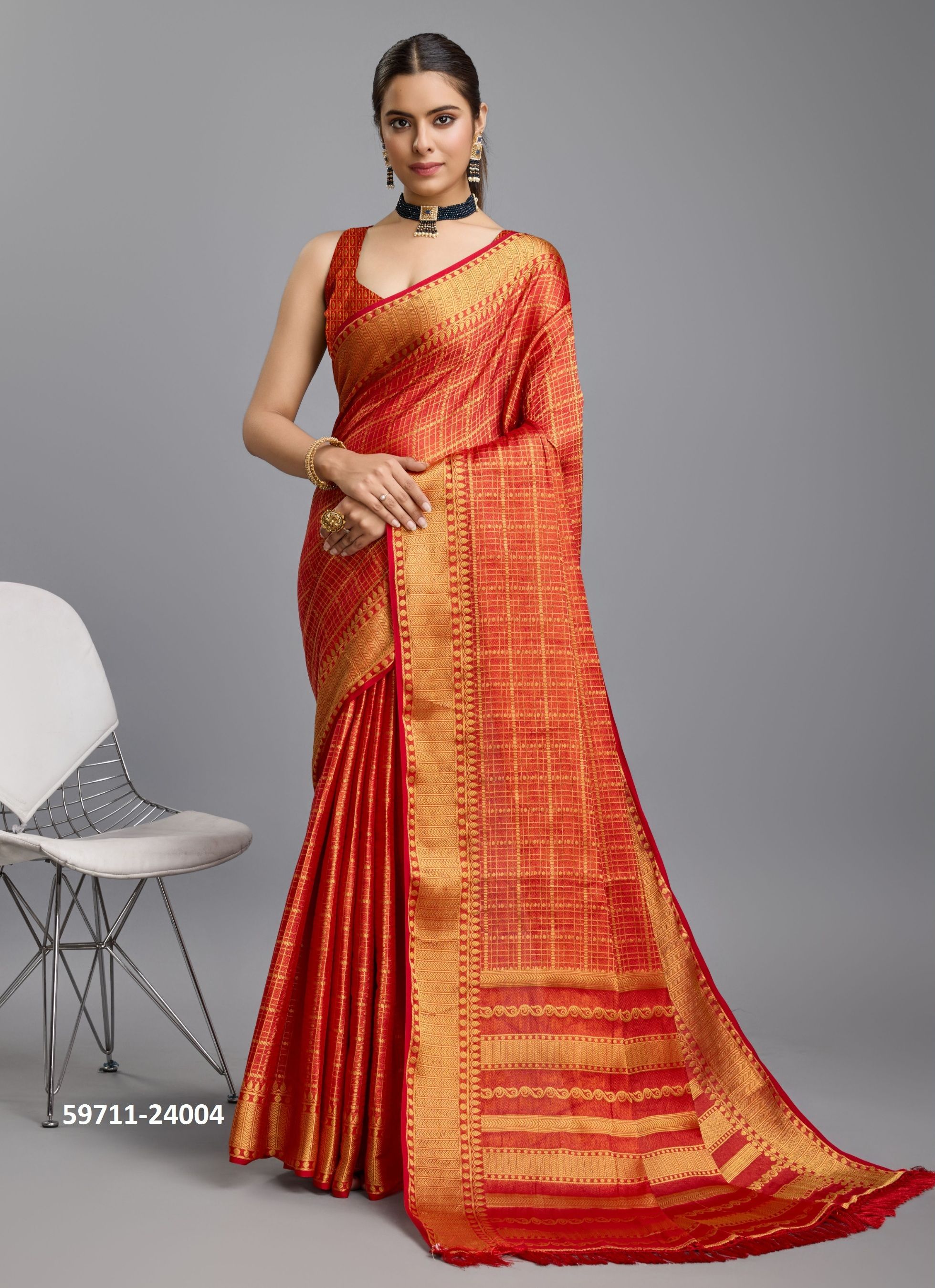 KARRA - Catalog # 59711 (Set of 5 Sarees) by Brand S-ETHNIC LIFESTYLE