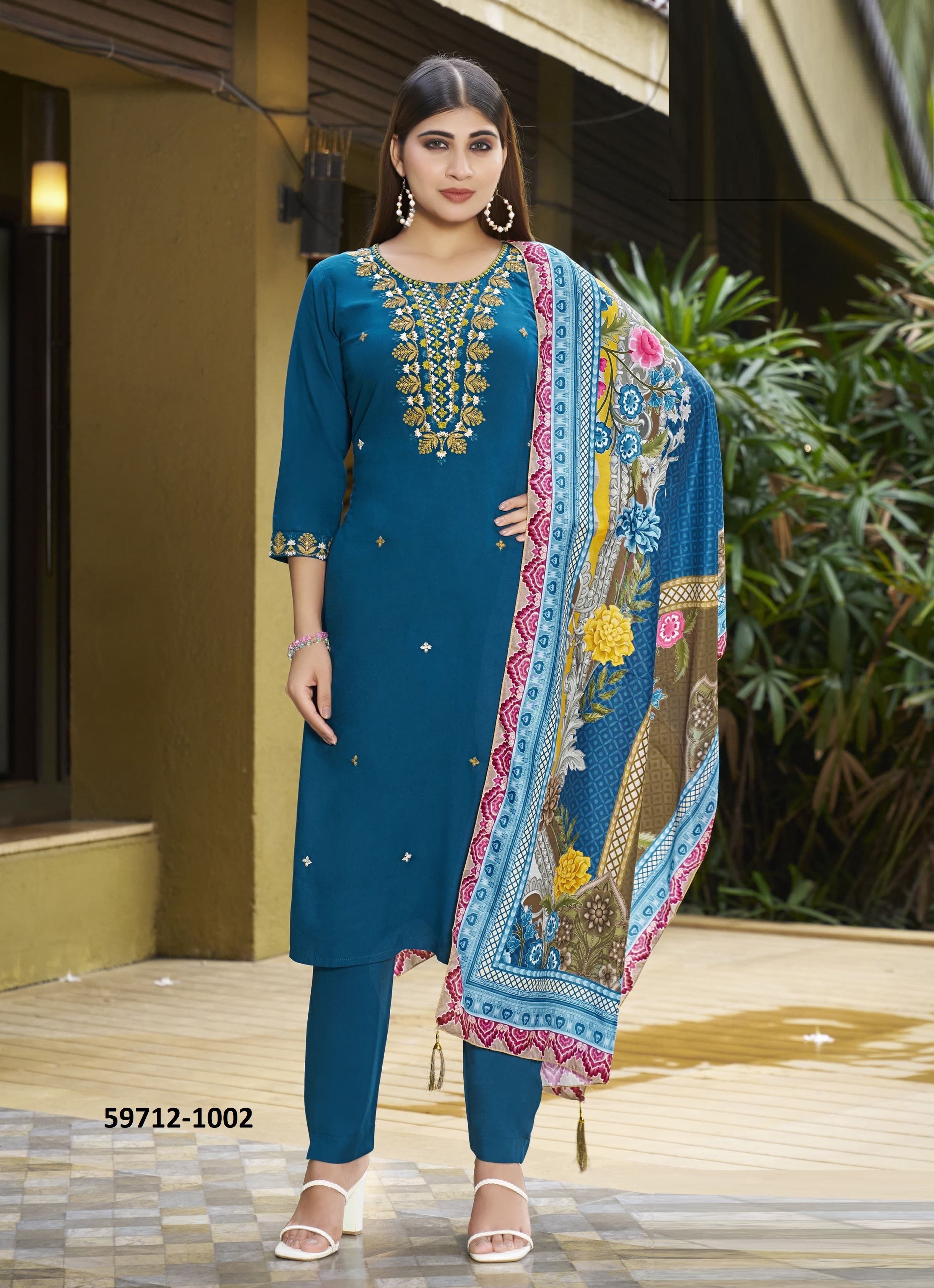 APSARA - Catalog # 59712 (Set of 6 Readymade Salwar Suits) by Brand WOODEE AHMEDABAD