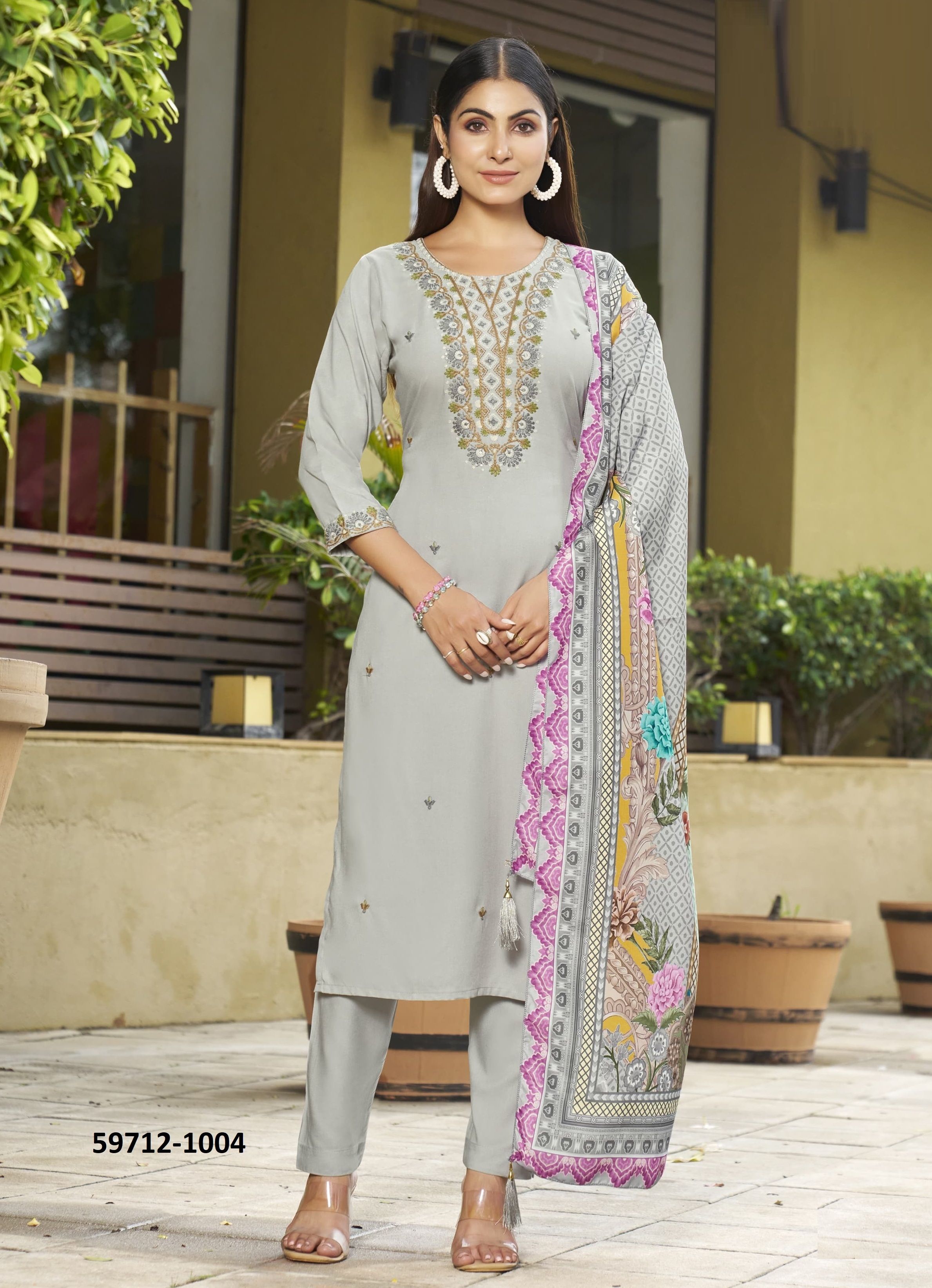 APSARA - Catalog # 59712 (Set of 6 Readymade Salwar Suits) by Brand WOODEE AHMEDABAD