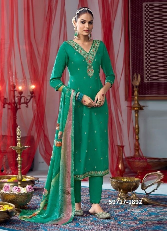 HADLEE - Catalog # 59717 (Set of 4 Semi-Stitched / Un-Stitched Suits) by Brand FOUR DOTS