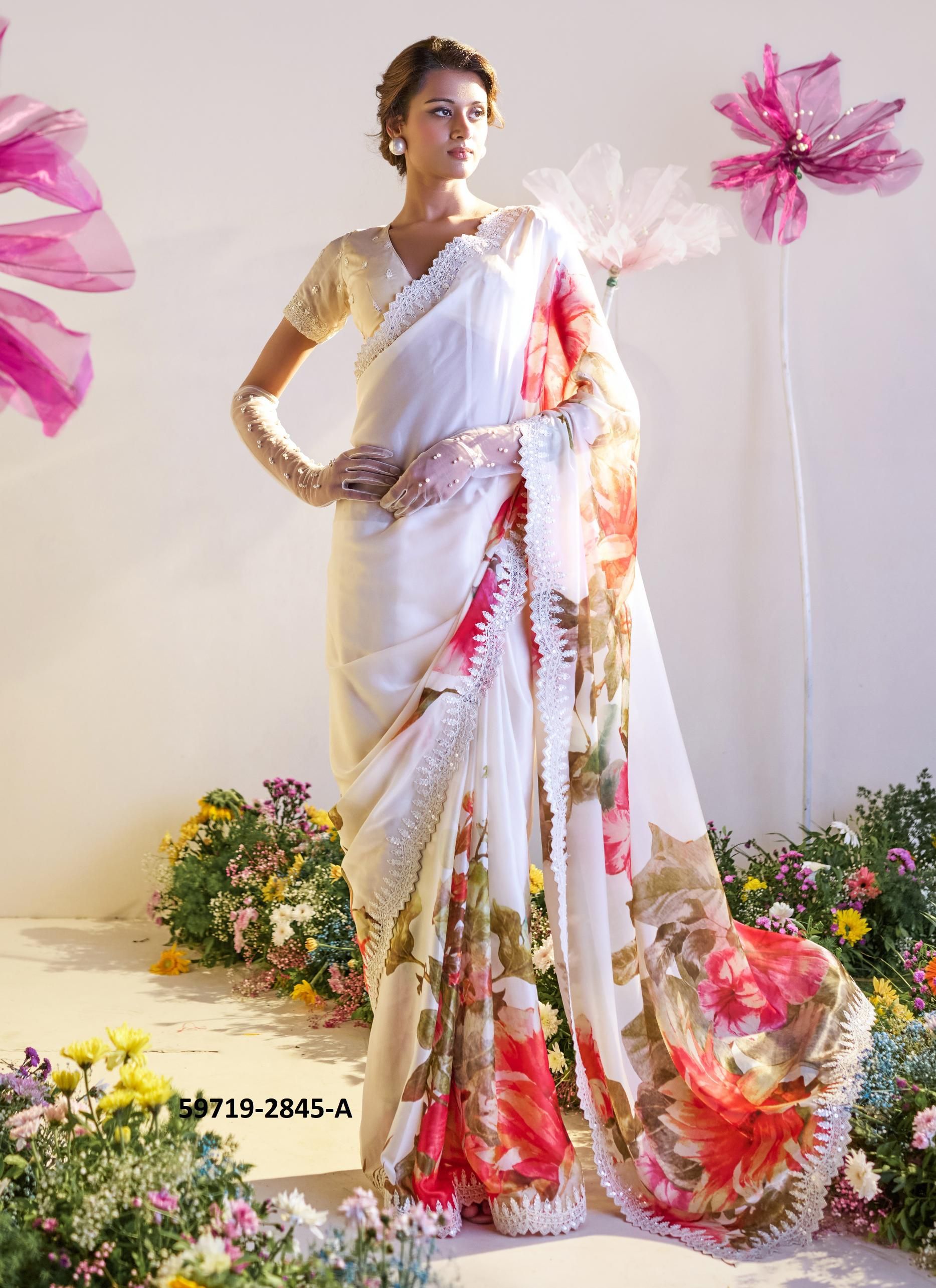 SPRING AURA - Catalog # 59719 (Set of 8 Sarees) by Brand MEHERIYA
