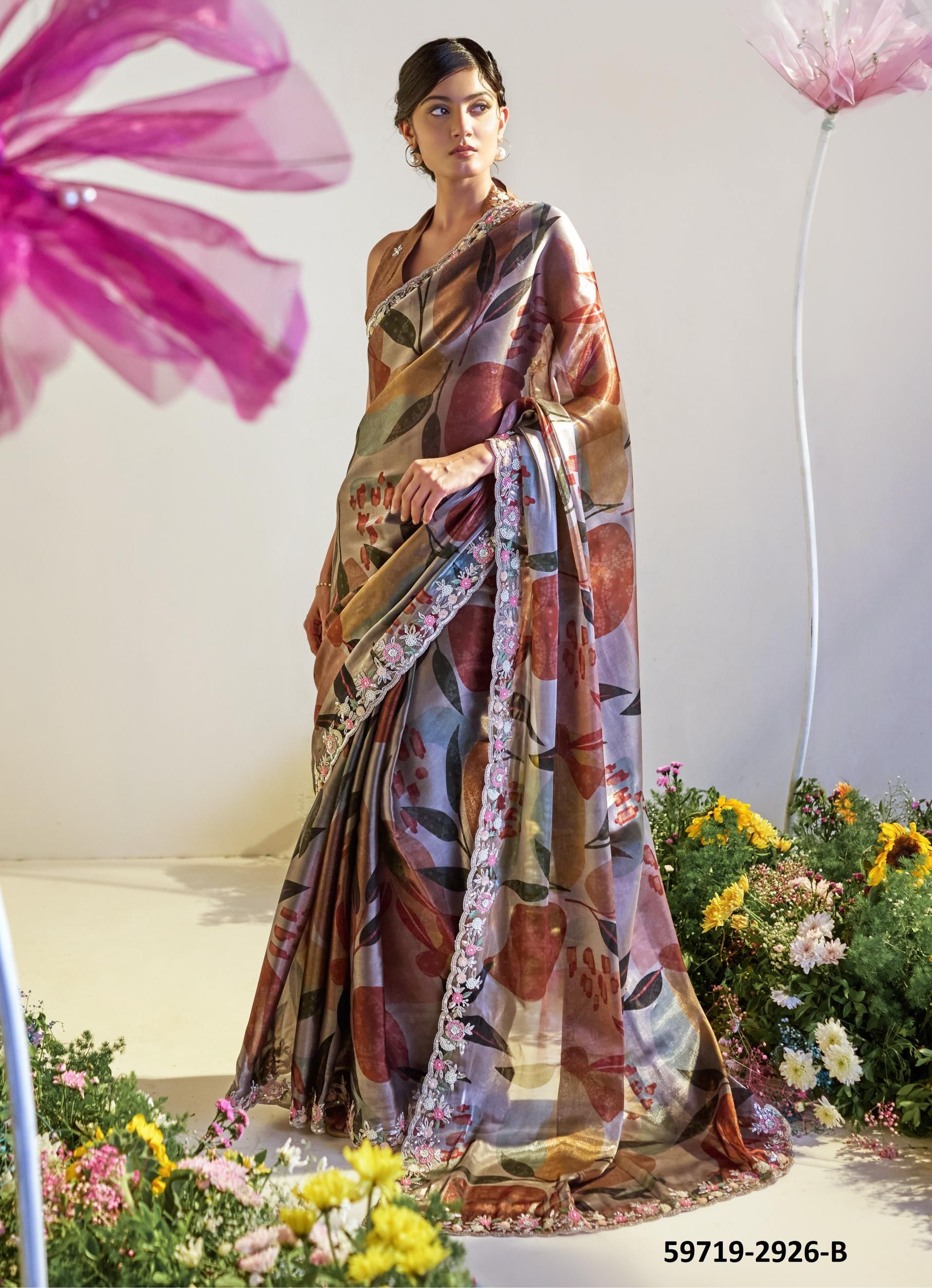 SPRING AURA - Catalog # 59719 (Set of 8 Sarees) by Brand MEHERIYA
