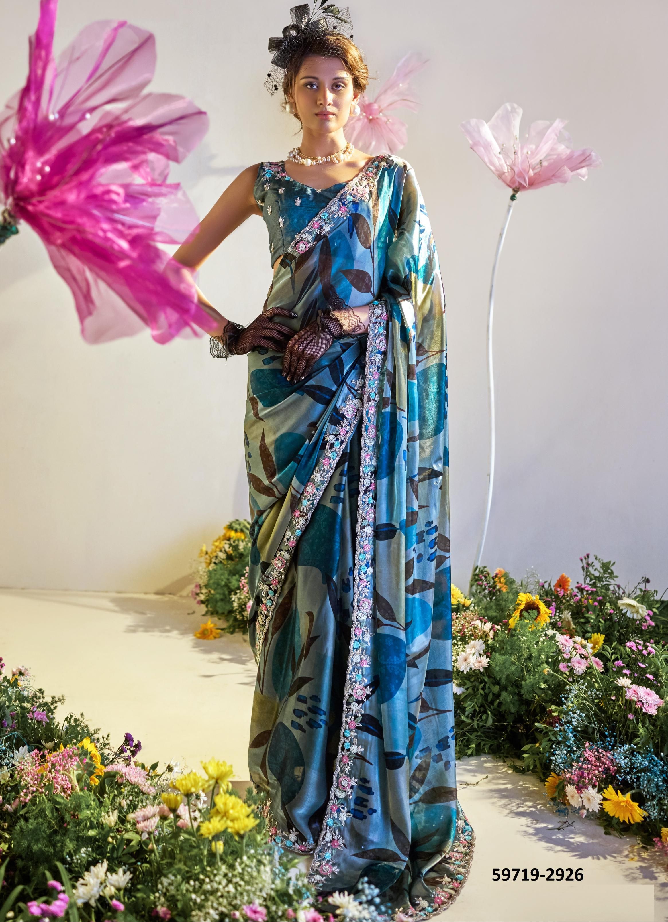 SPRING AURA - Catalog # 59719 (Set of 8 Sarees) by Brand MEHERIYA