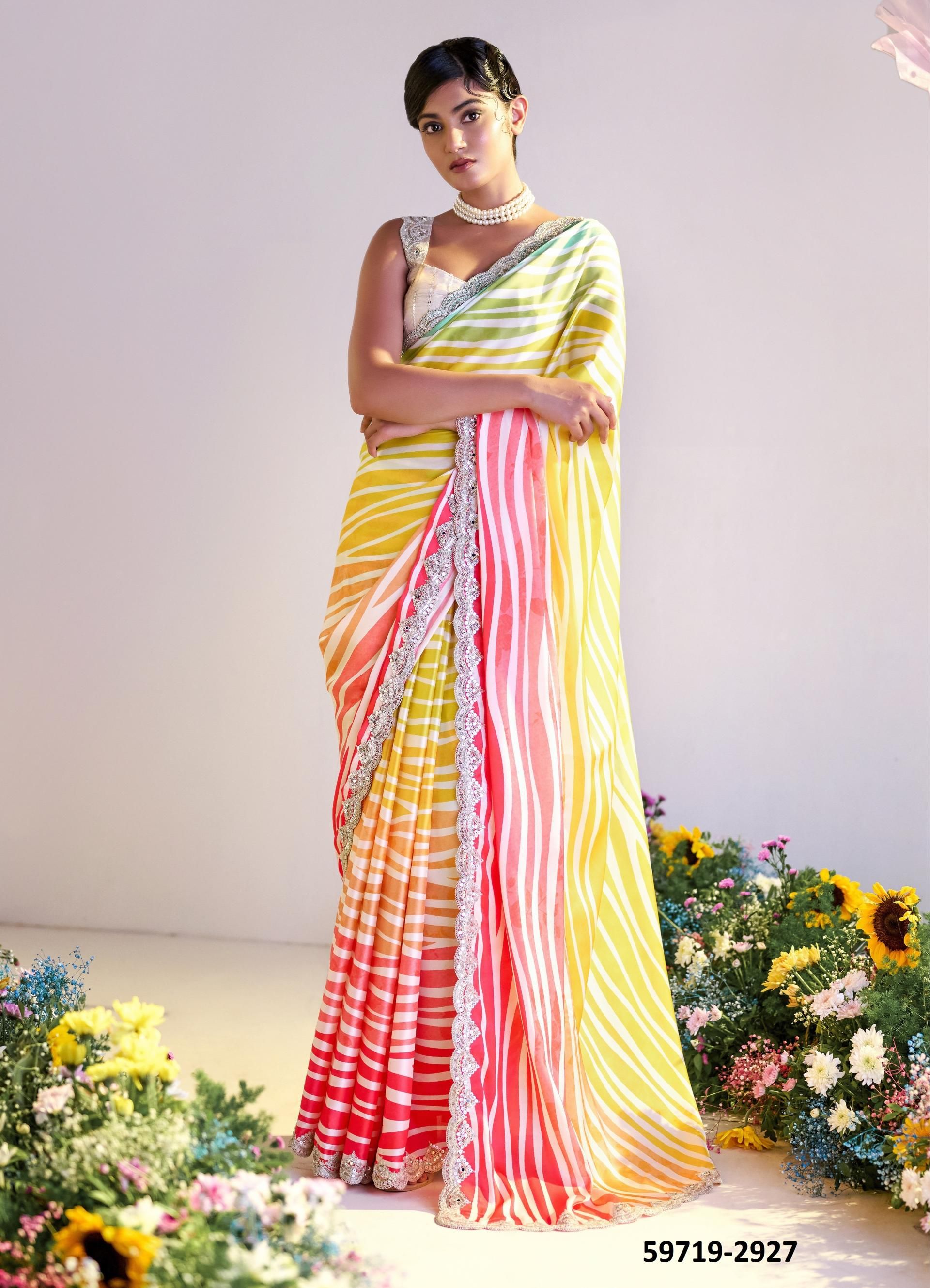 SPRING AURA - Catalog # 59719 (Set of 8 Sarees) by Brand MEHERIYA