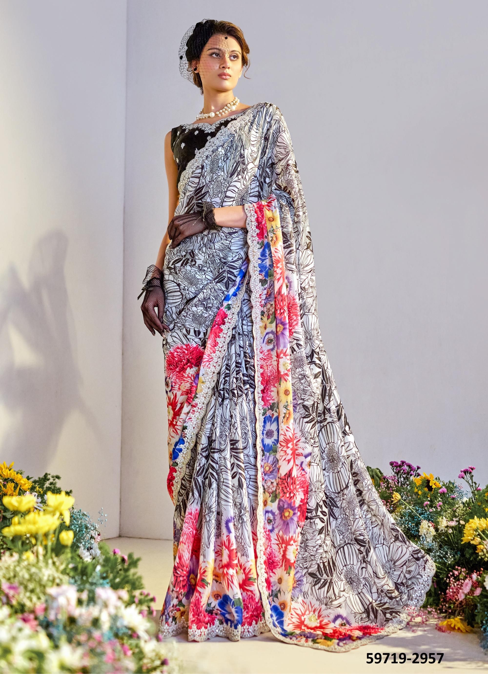 SPRING AURA - Catalog # 59719 (Set of 8 Sarees) by Brand MEHERIYA