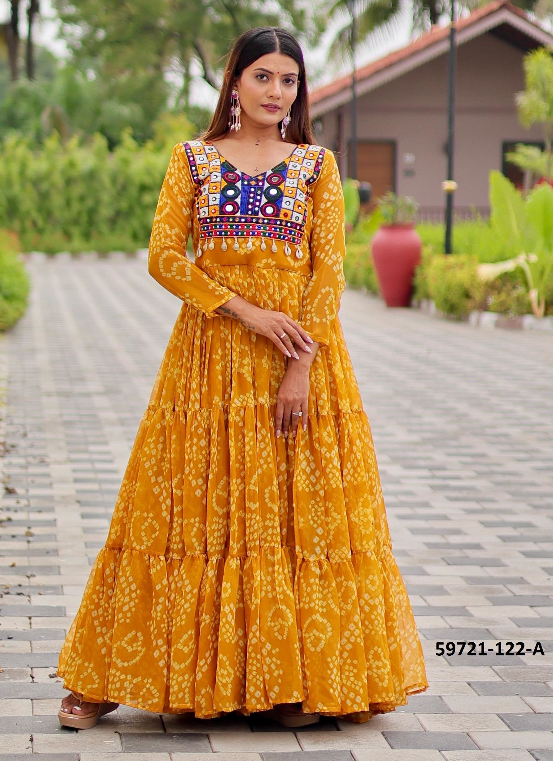 NAVRATRI SERIES 122 - Catalog # 59721 (Set of 2 Readymade Gowns) by Brand AABHARAN NAVRATRI SERIES 122 - Catalog # 59721 (Set of 2 Readymade Gowns) by Brand AABHARAN