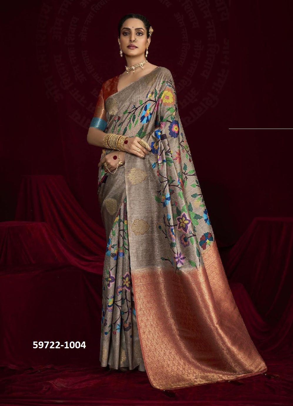 SAJADA - Catalog # 59722 (Set of 6 Sarees) by Brand SHUBH SHREE CREATIONS