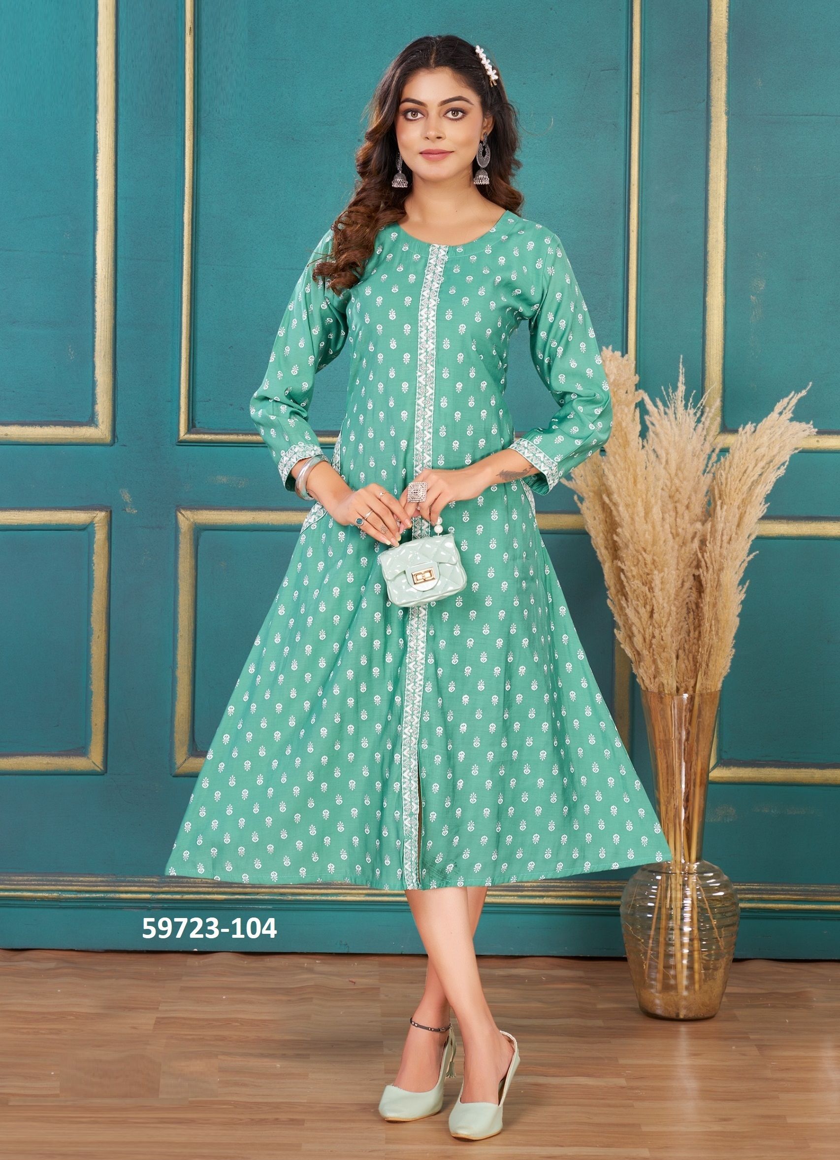 LAVANYA - Catalog # 59723 (Set of 6 Readymade Women's Kurtis / Tops) by Brand DEE CEE