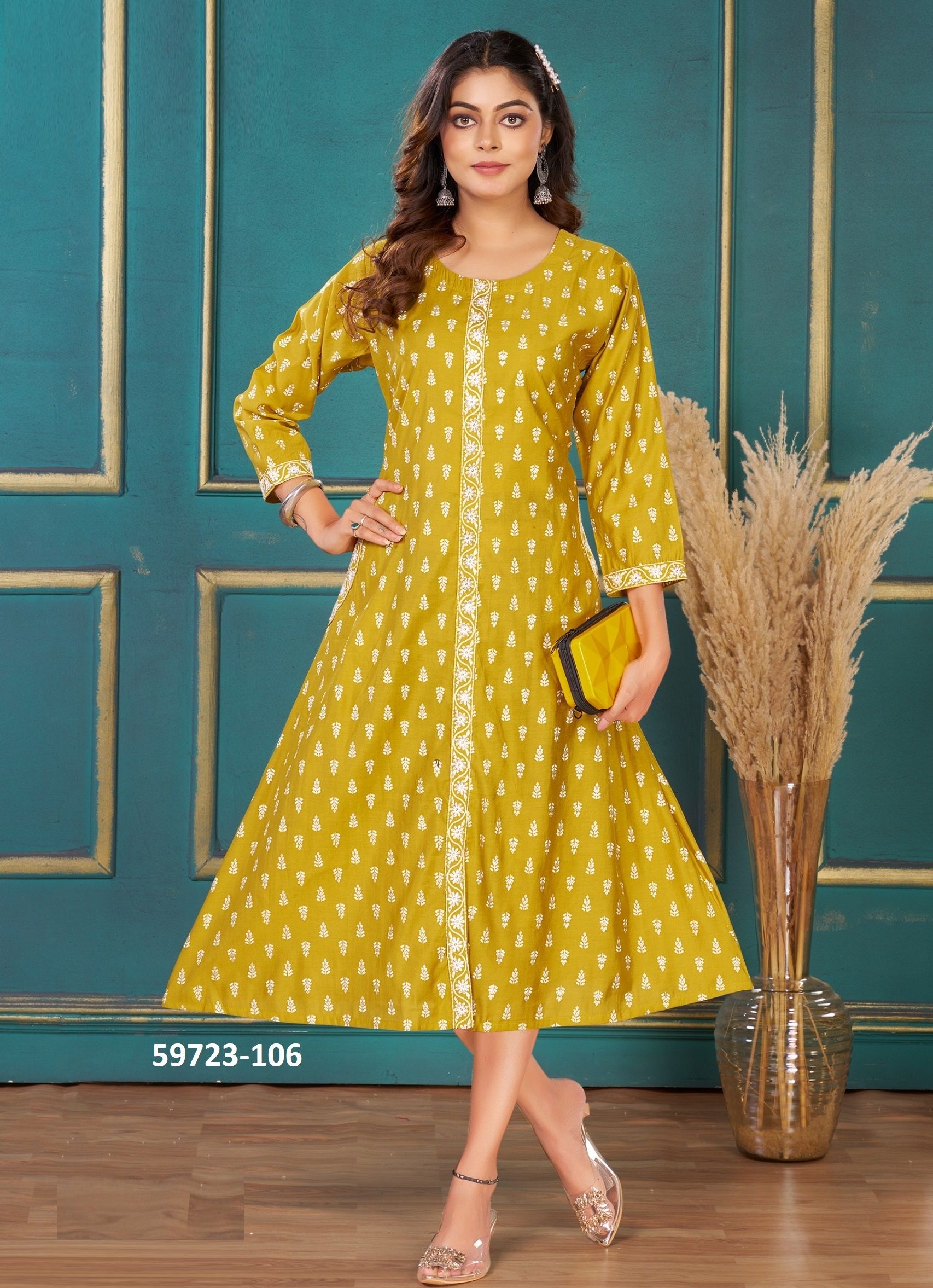 LAVANYA - Catalog # 59723 (Set of 6 Readymade Women's Kurtis / Tops) by Brand DEE CEE