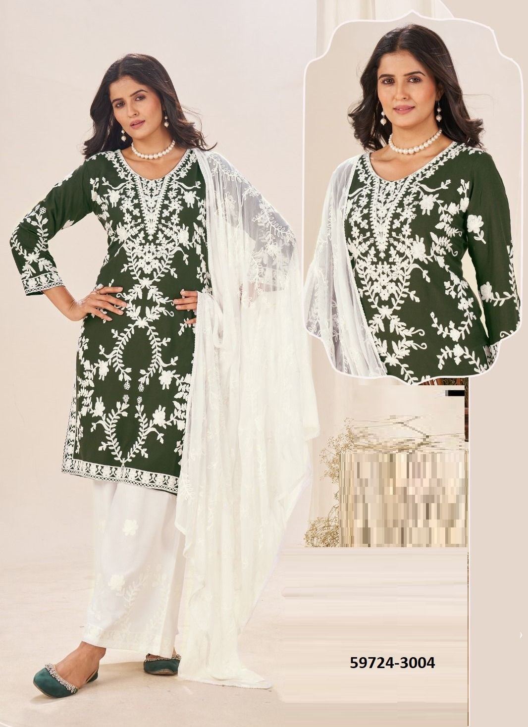 HEER 3 - Catalog # 59724 (Set of 4 Readymade Salwar Suits) by Brand BLUE HILLS