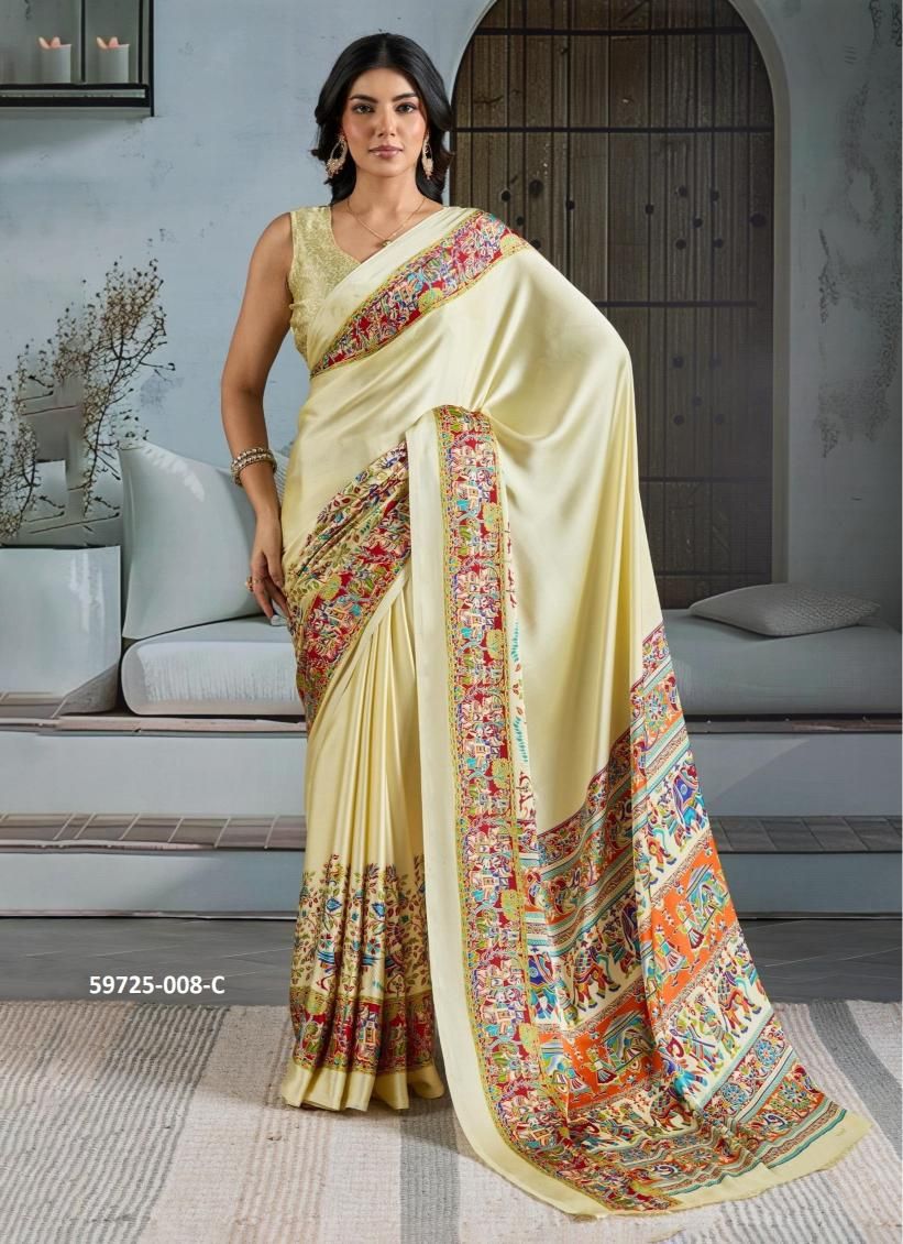 AJRAKH 8 - Catalog # 59725 (Set of 6 Sarees) by Brand RAJTEX FABRICS