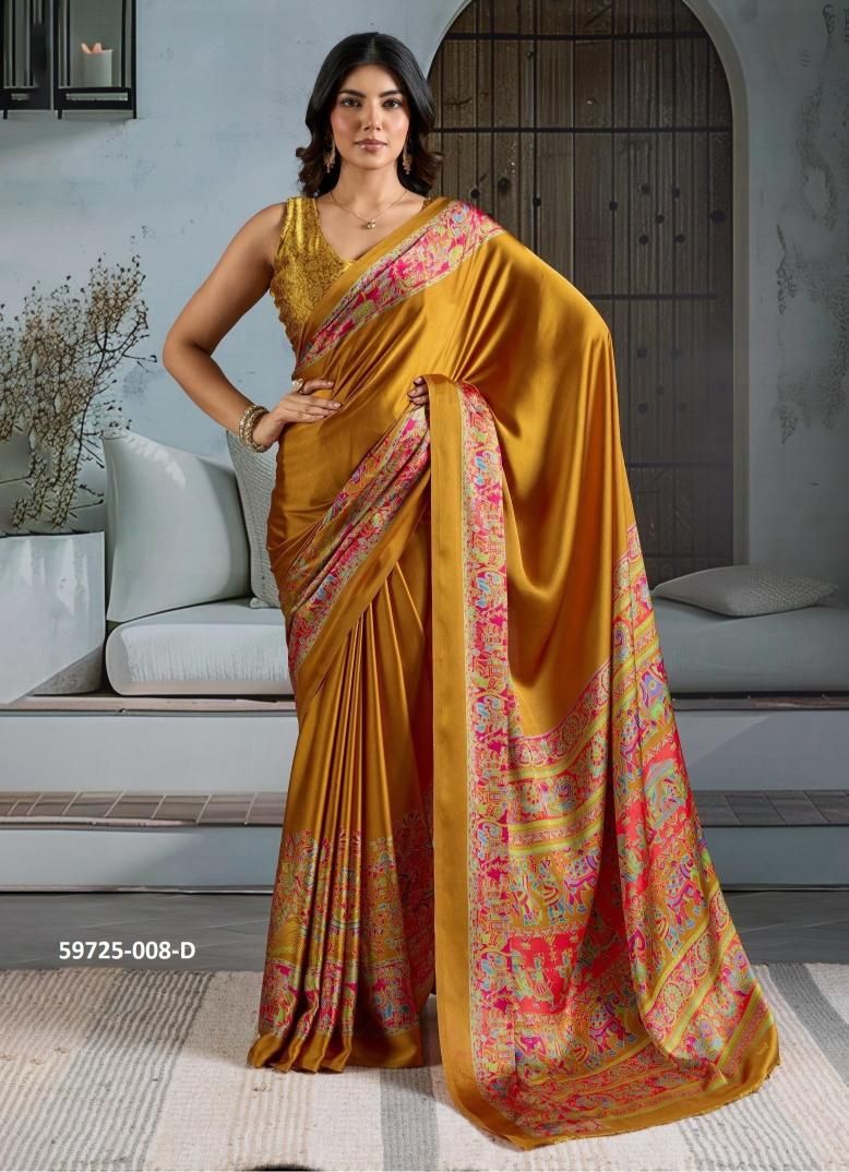 AJRAKH 8 - Catalog # 59725 (Set of 6 Sarees) by Brand RAJTEX FABRICS